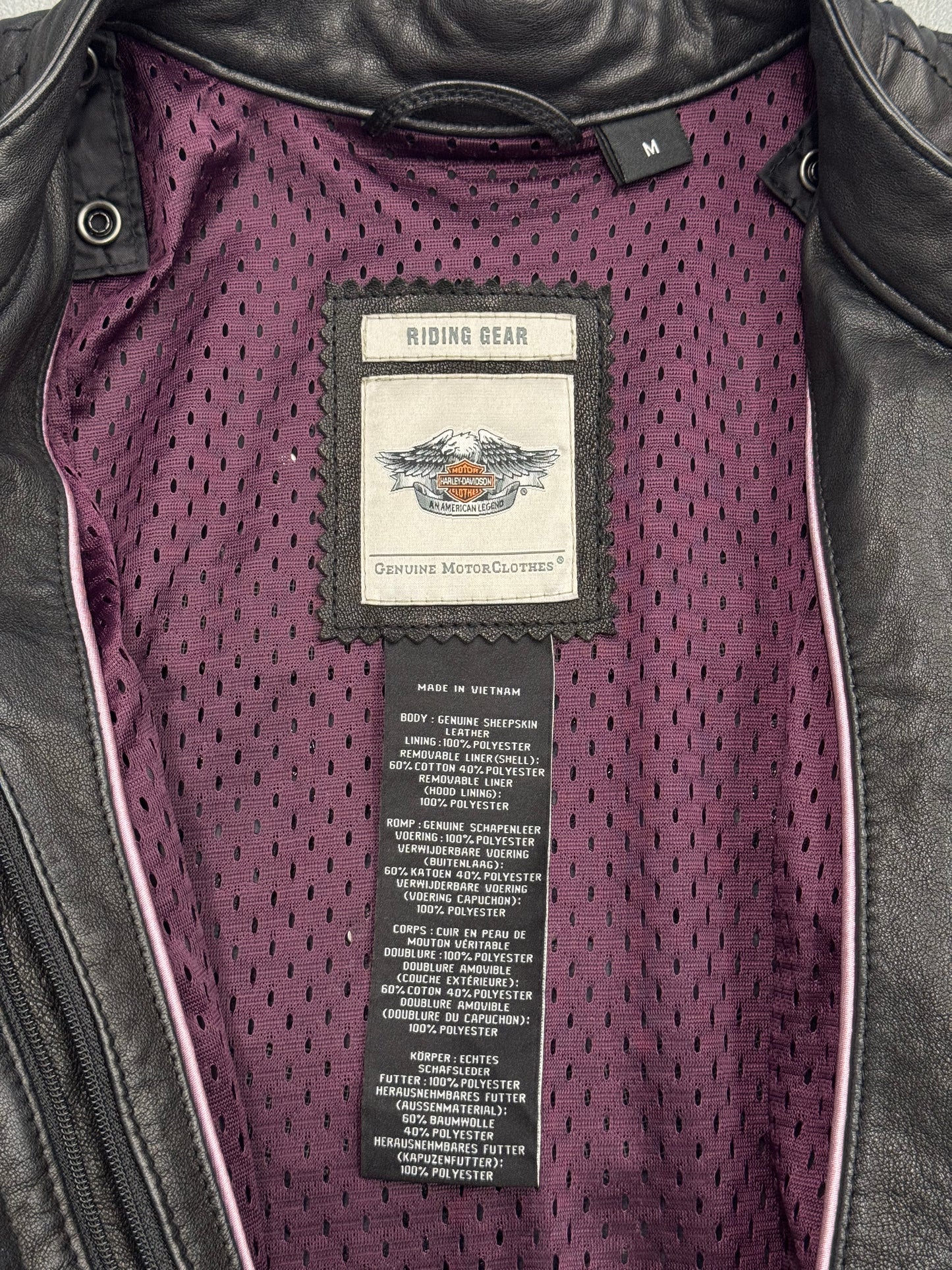 2015 HARLEY-DAVIDSON EMBROIDERED CROSS STUDDED JACKET