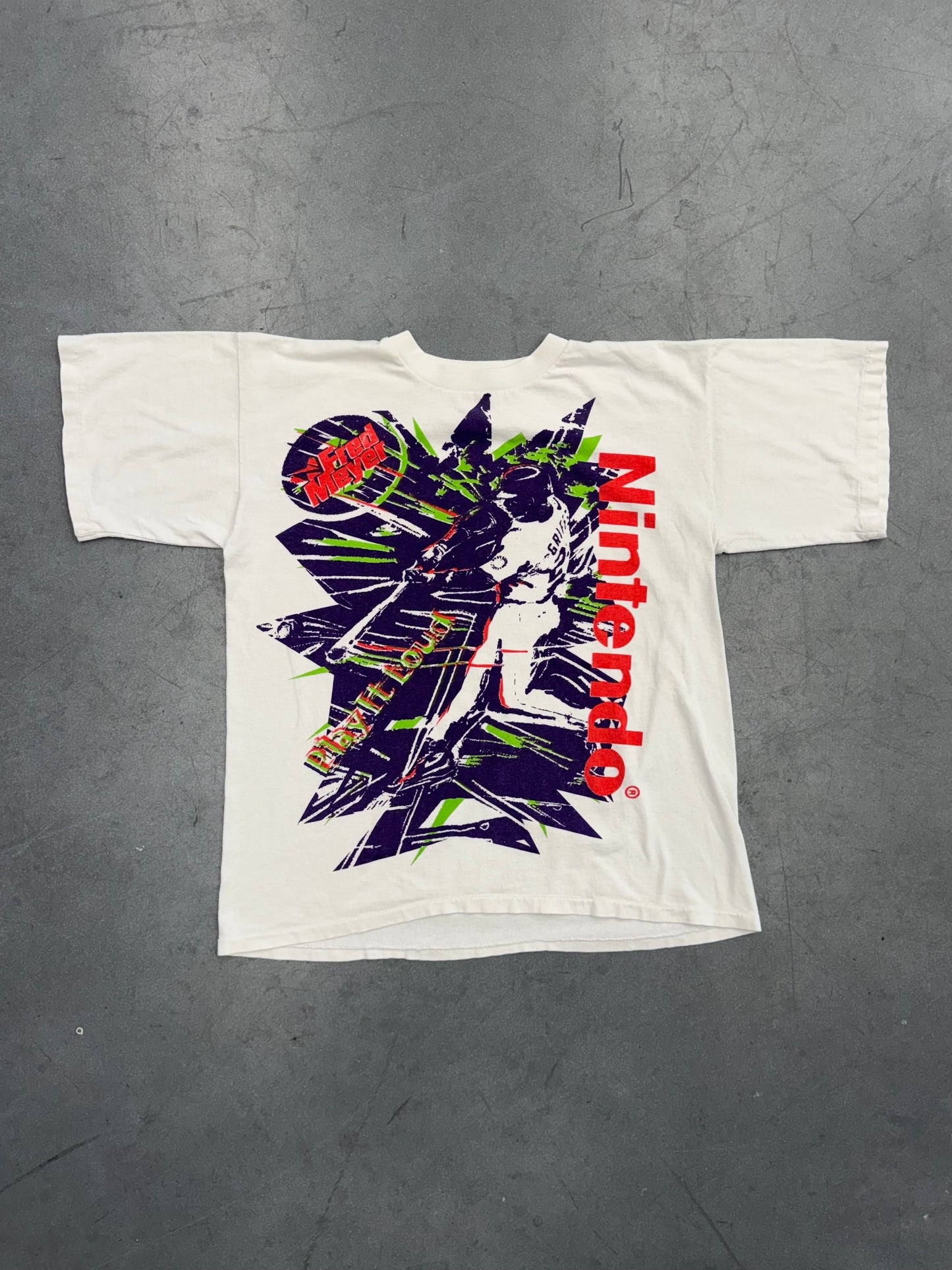 90S KEN GRIFFEY JR. "PLAY IT LOUD" NINTENDO PROMO TEE (SOLAR-T TAG)