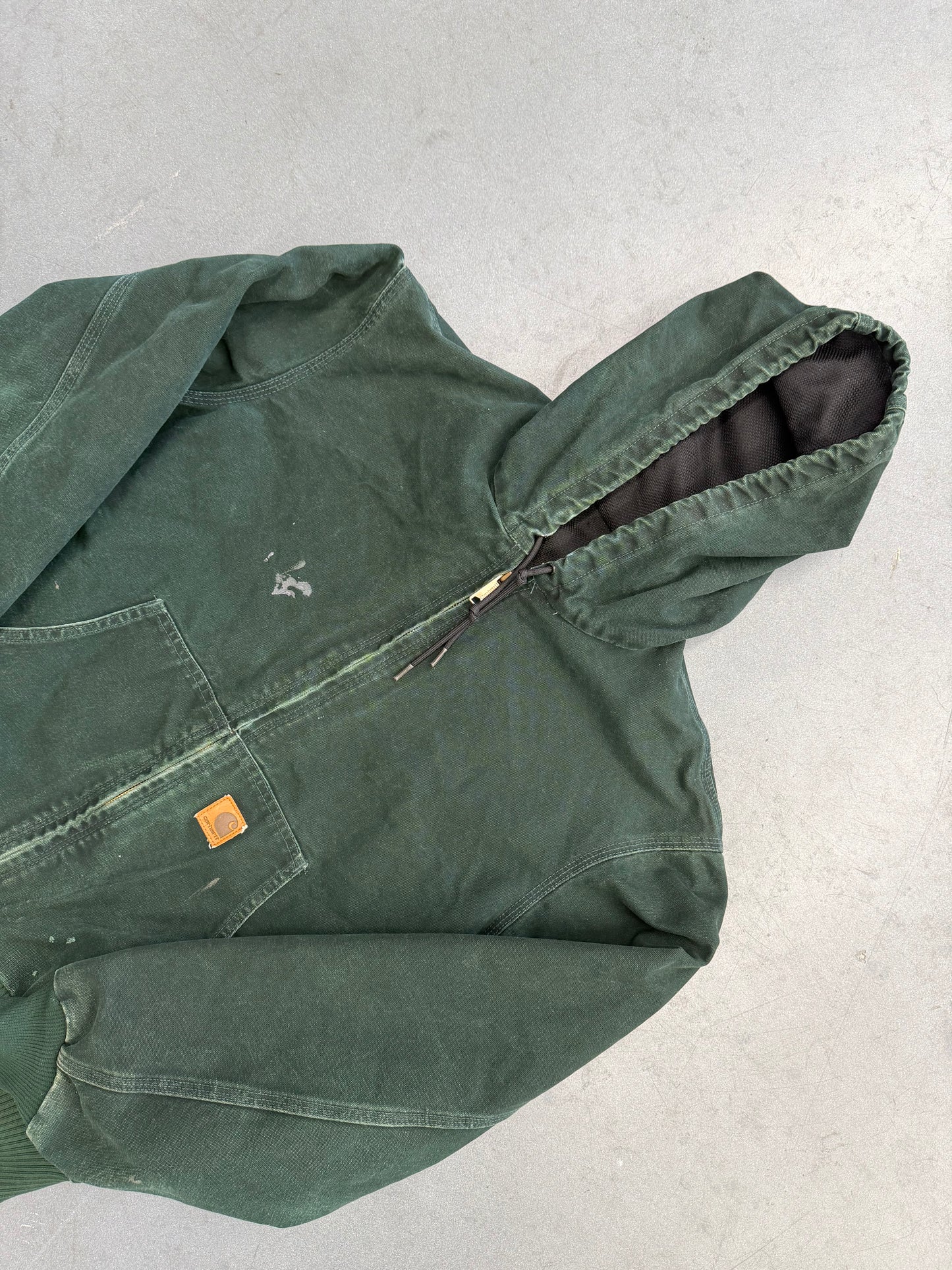2000'S CARHARTT INSULATED CANVAS HOODIE - DARK GREEN (J160SPC L)