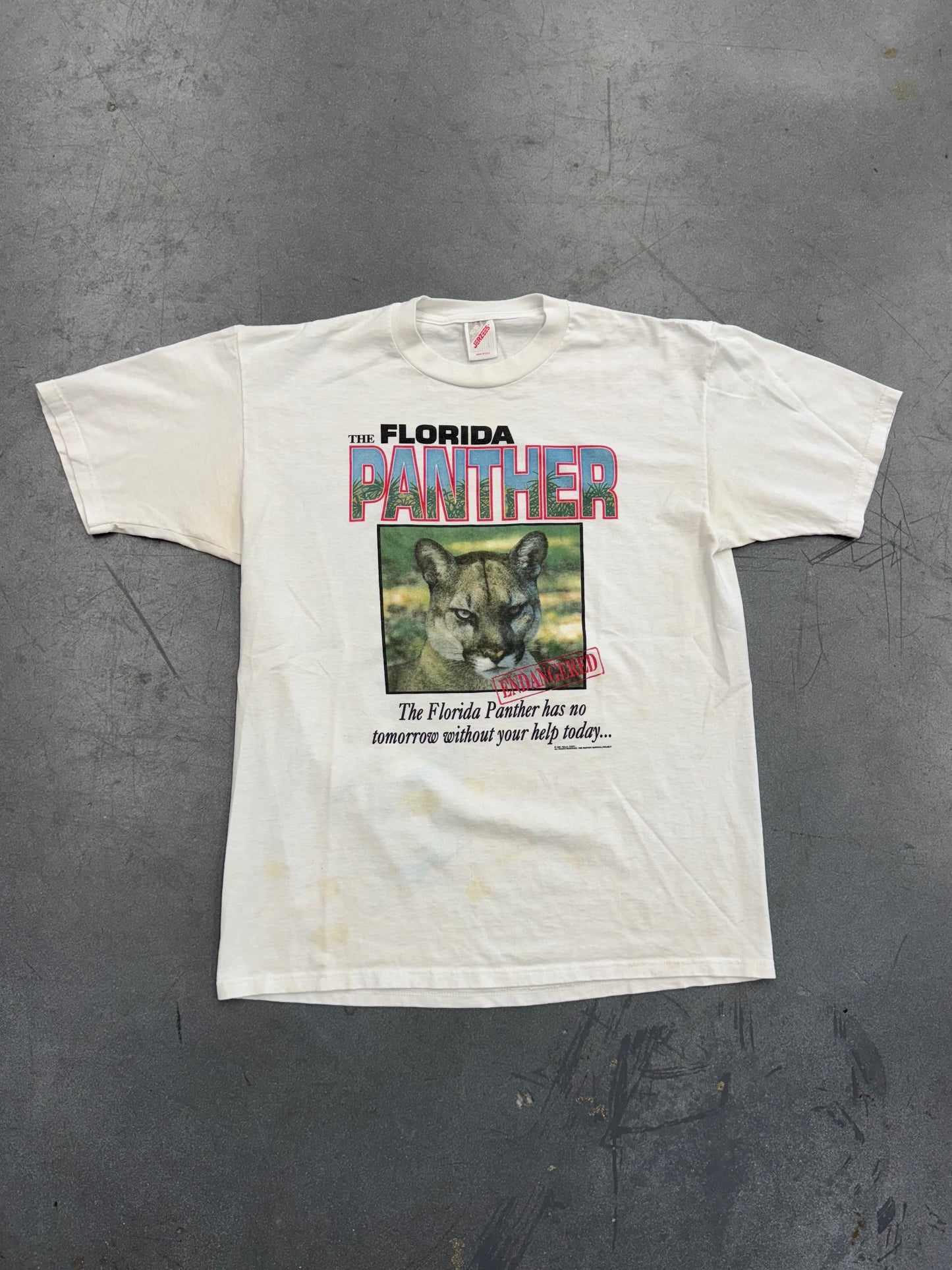 1994 THE FLORIDA PANTHER "ENDANGERED" TEE (JERZEES TAG)