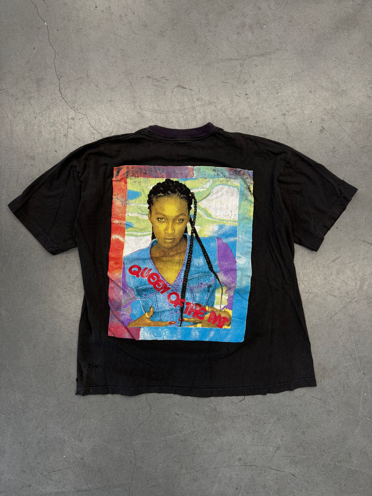 90S PATRA QUEEN OF THE PAT FADED RAP-STYLE TEE (FADED TAG)