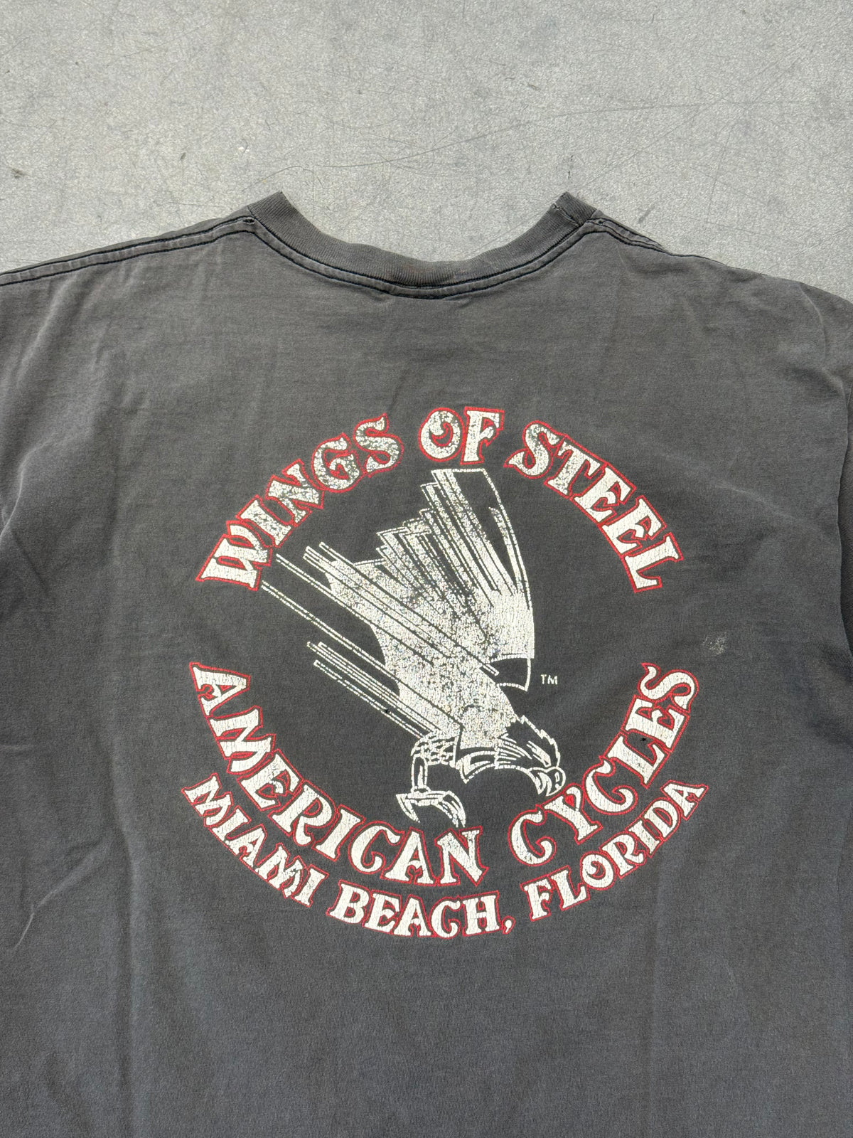 1992 HARLEY-DAVIDSON WINGS OF STEEL AMERICAN CYCLES MIAMI BEACH, FLORIDA TEE
