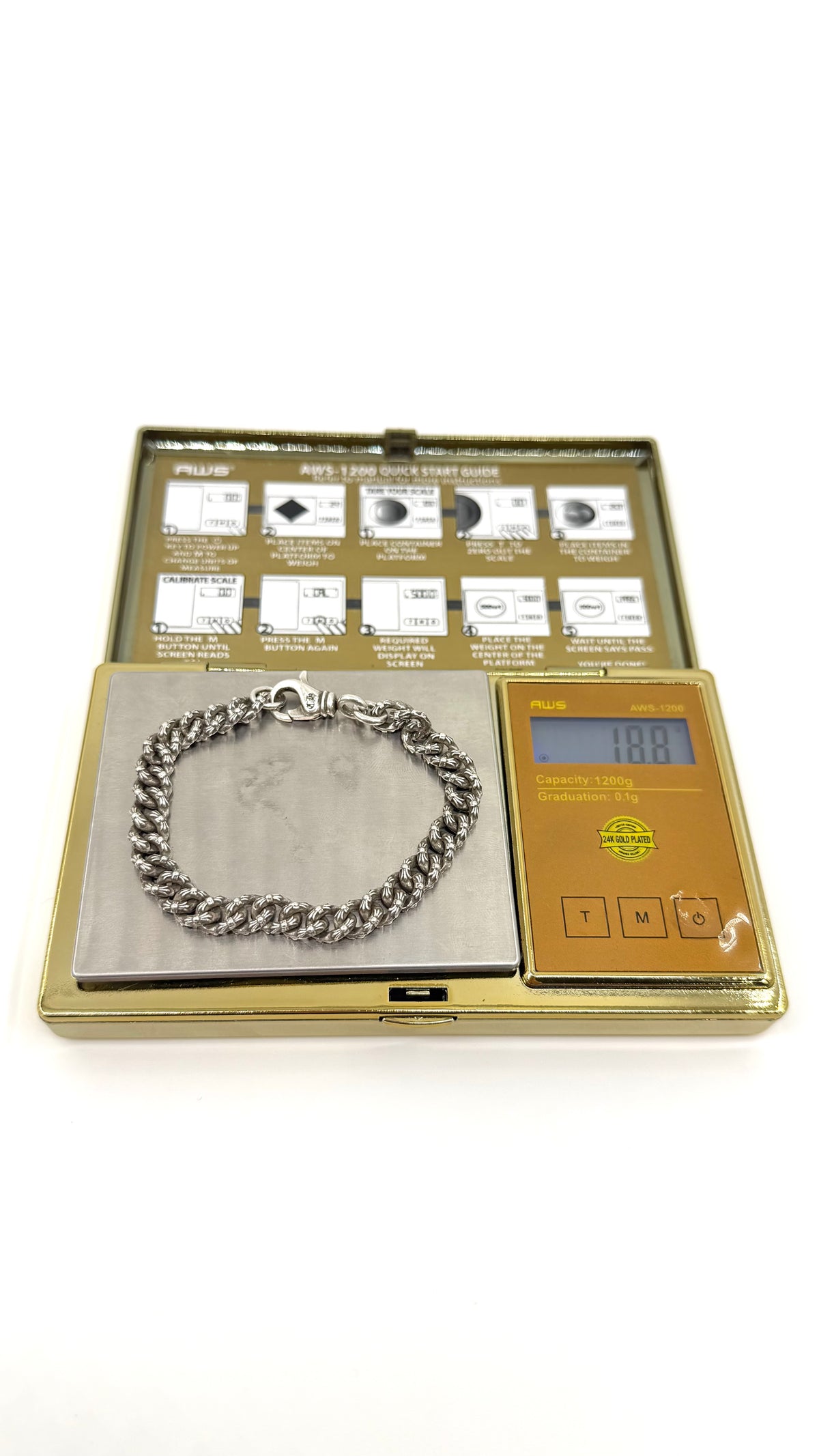 CHROME HEARTS SILVER EXTRA FANCY MINI CUBAN LINK BRACLET