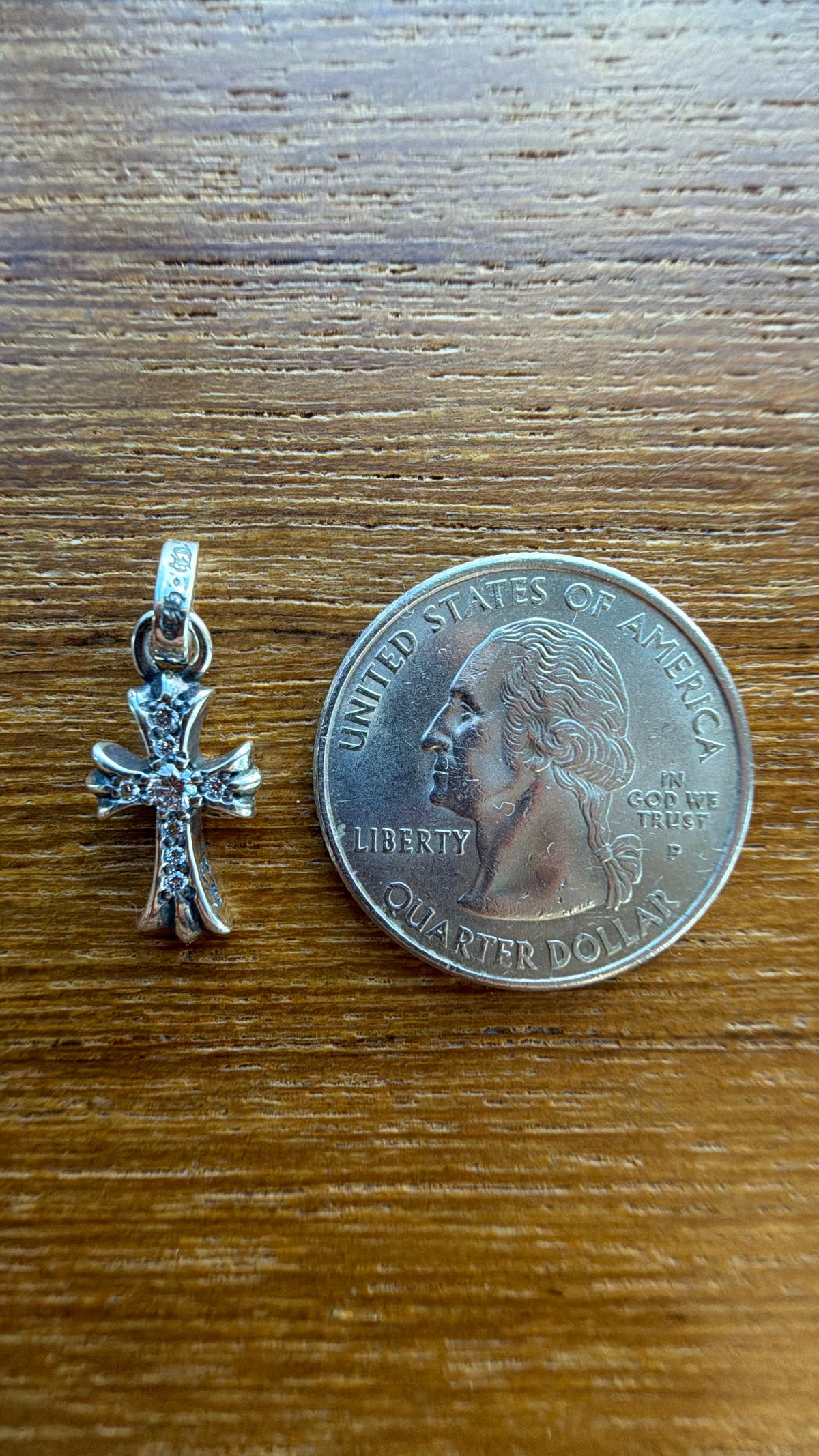 CHROME HEARTS DIAMOND PAVE BABY FAT SILVER PENDANT