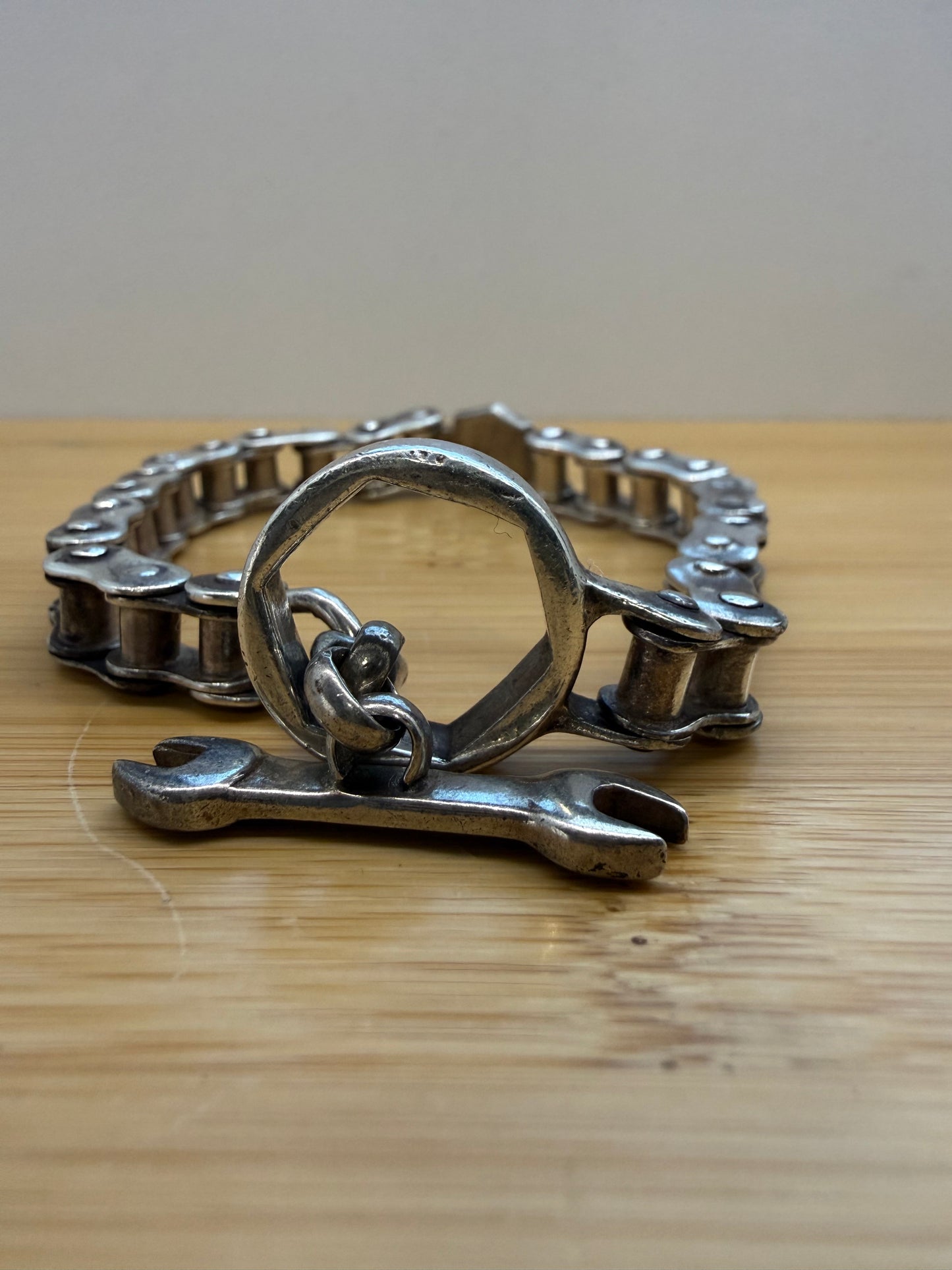 VINTAGE HARLEY-DAVIDSON BIKER CHAIN TOOL SILVER BRACELET