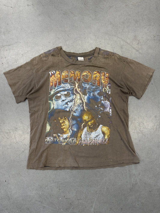 '90S IN MEMORY OF THE NOTORIOUS BIG MAKAVELI RAP REPAIRED TEE (FADED TAG)