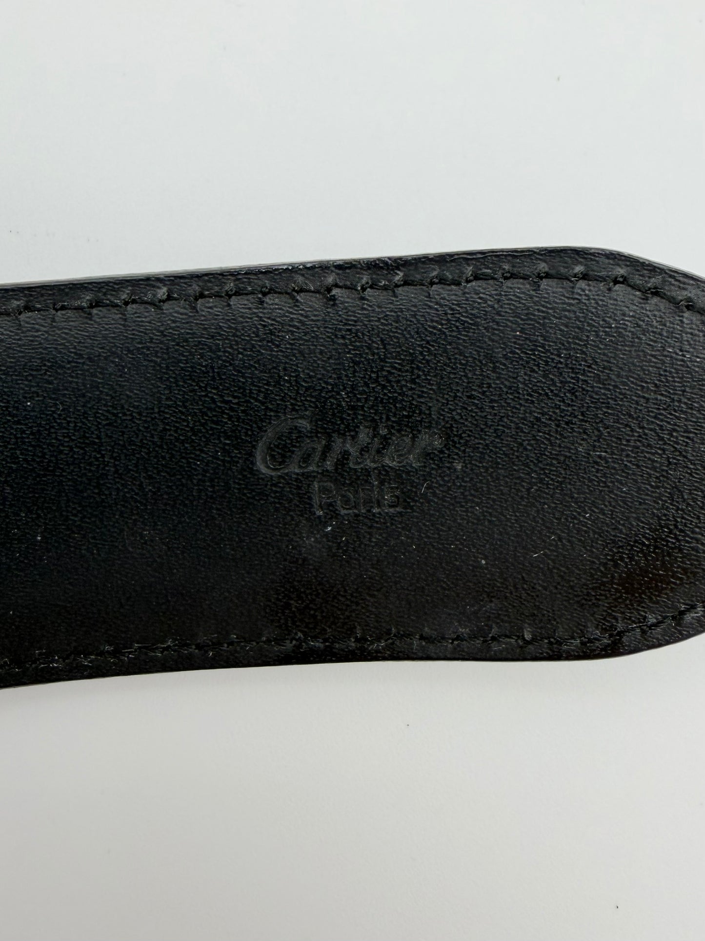 CARTIER TRINITY THREE-TONE BUCKLE LEATHER BELT (W/ BOX)