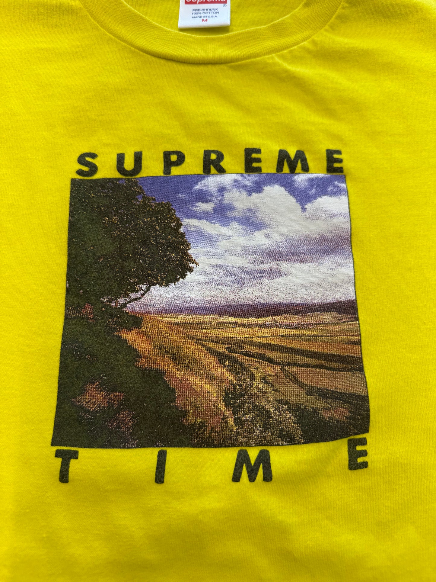 SS20 SUPREME TIME TEE YELLOW MEDIUM