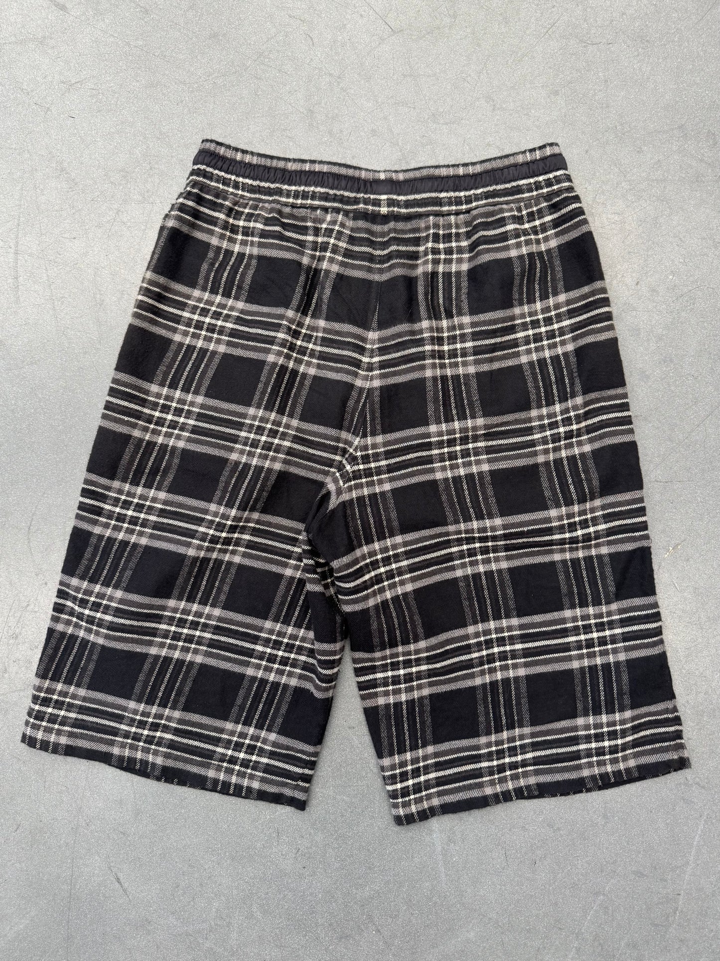 CHROME HEARTS AFTER SCHOOL CROSS PATCH FLANNEL SHORTS