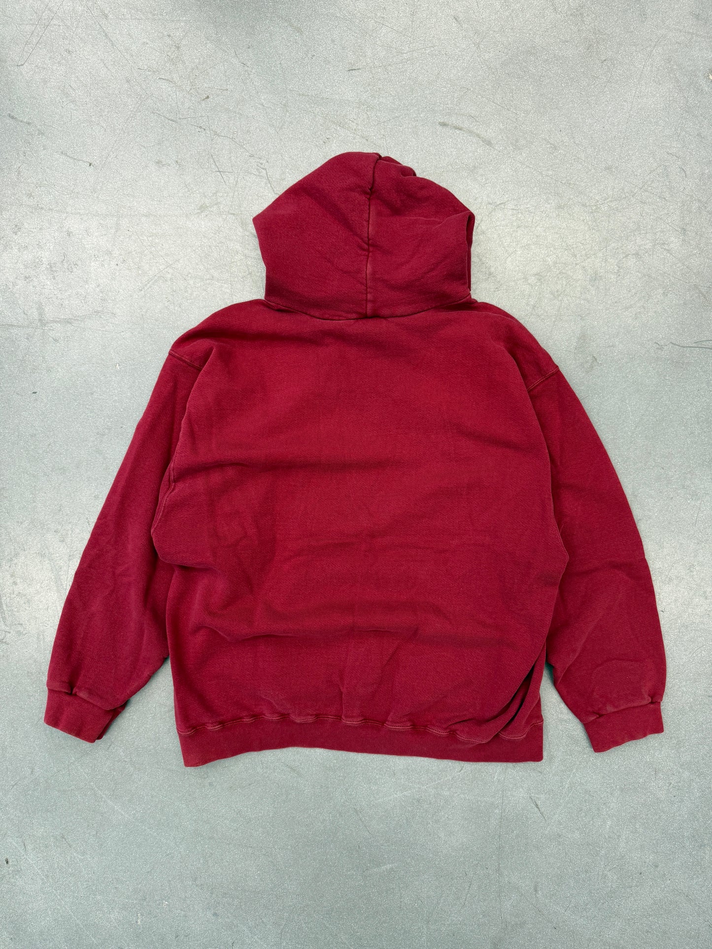 90S NIKE SIDE SWOOSH PULLOVER HOODIE - BURGUNDY (RED WHITE NIKE TAG)