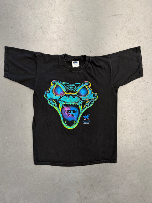 1998 WWF STONE COLD STEVE AUSTIN NEON RATTLE SNAKE TEE (RA TAG)