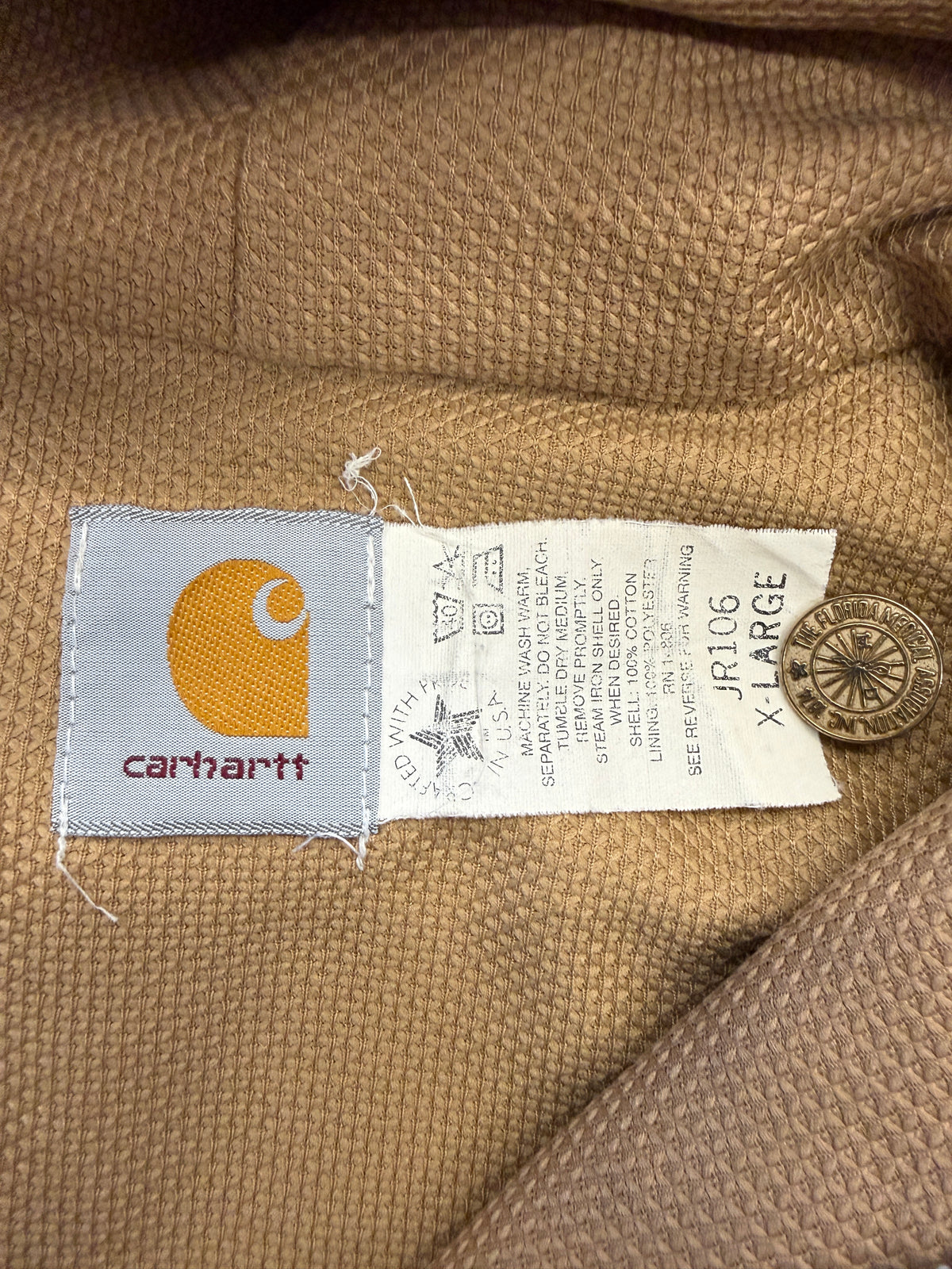 80S CARHARTT WAFFLE-LINED ZIP-UP WORK JACKET (JR106)