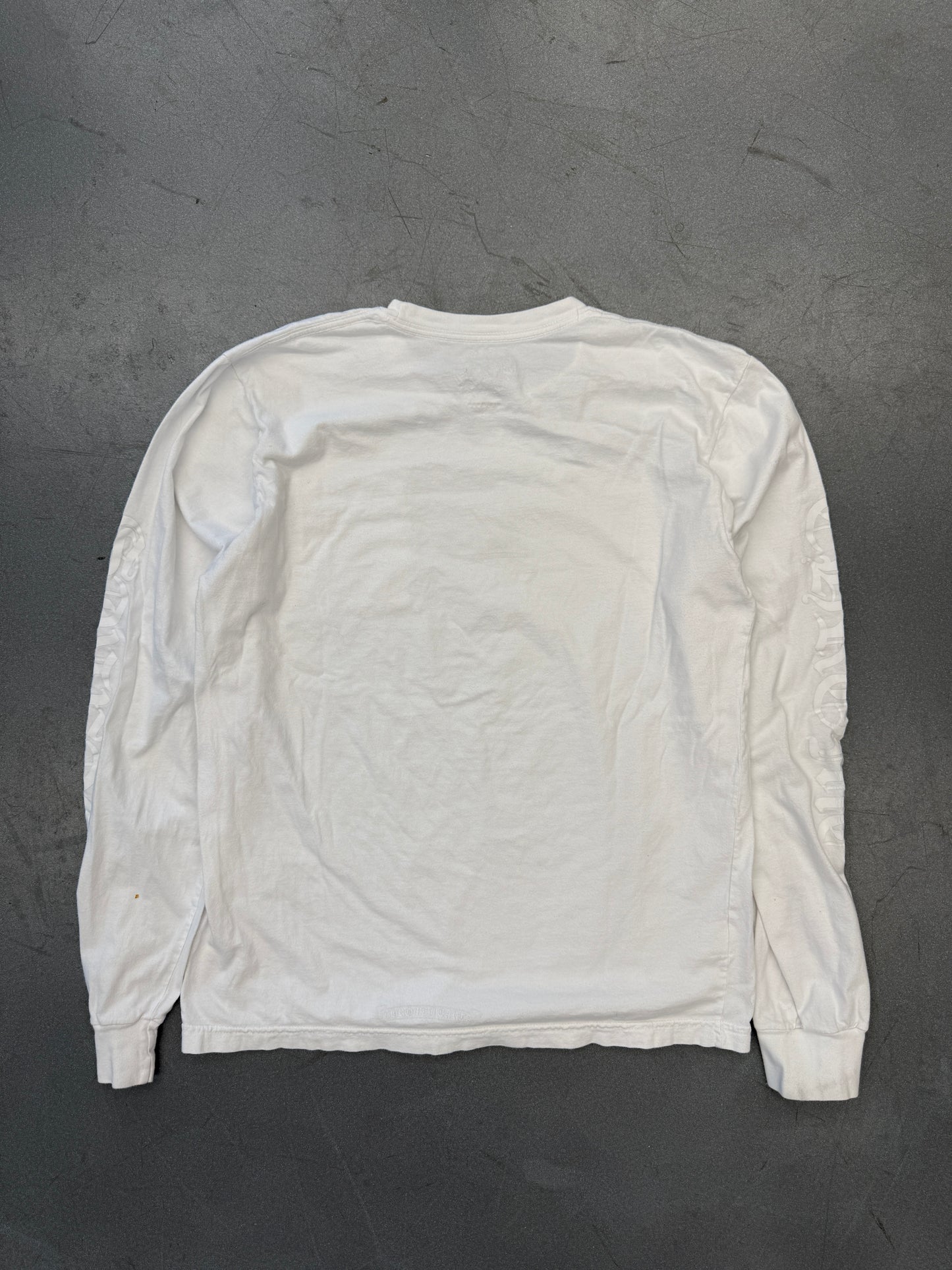 CHROME HEARTS SCRIPT COLLAR LS TEE - WHITE