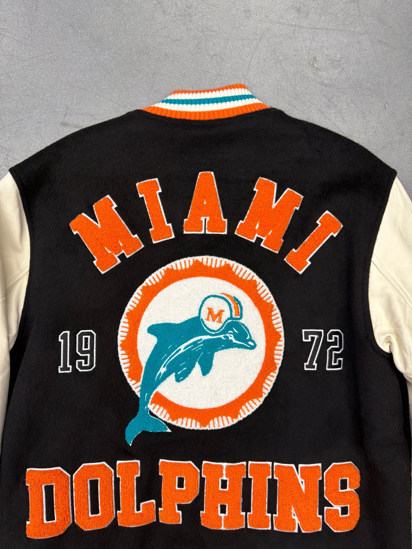 ANDREW MIAMI DOLPHINS 50TH ANNIVERSARY VARSITY JACKET