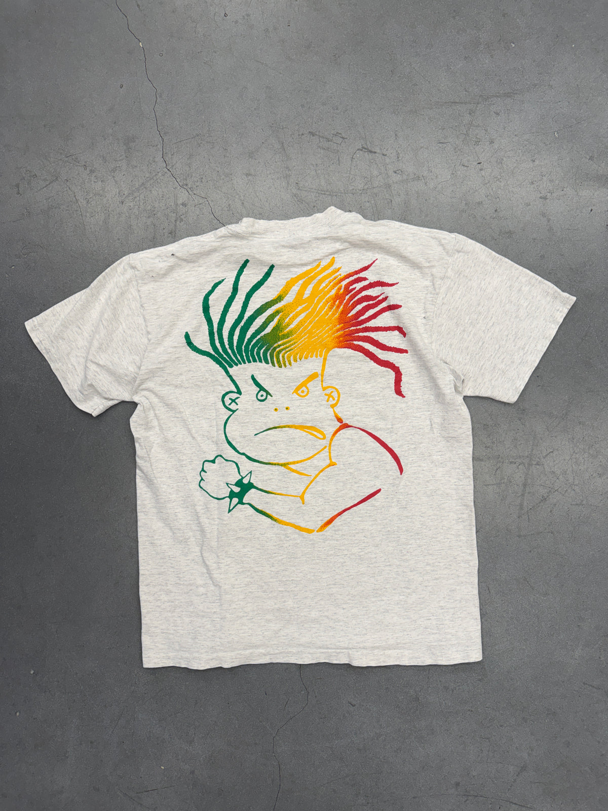 90S LIFE'S A BEACH SURFGEAR RASTA GUY TEE (PULLED TAG)