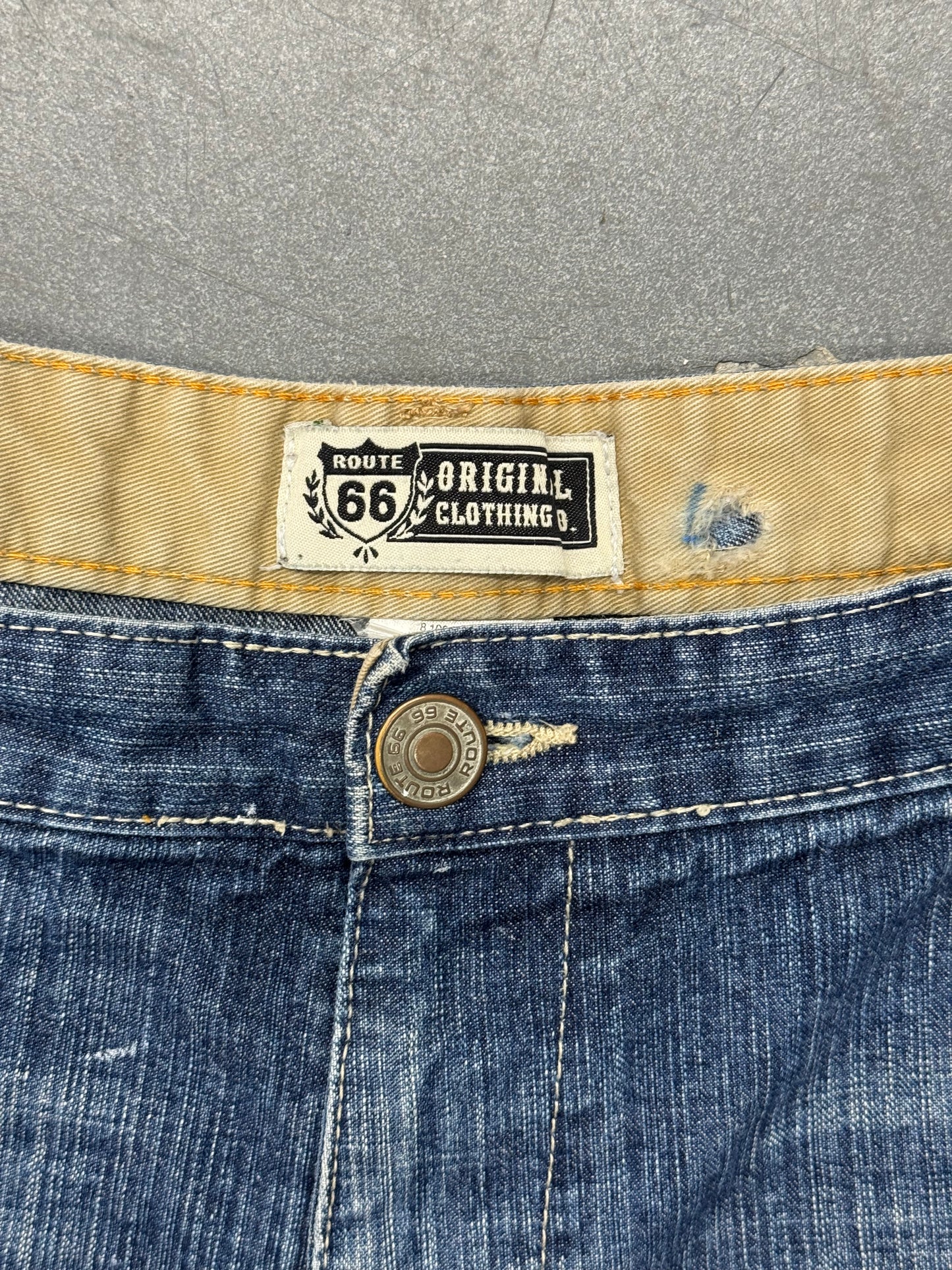 ROUTE 66 ORIGINAL CLOTHING PAINTER JEAN SHORTS