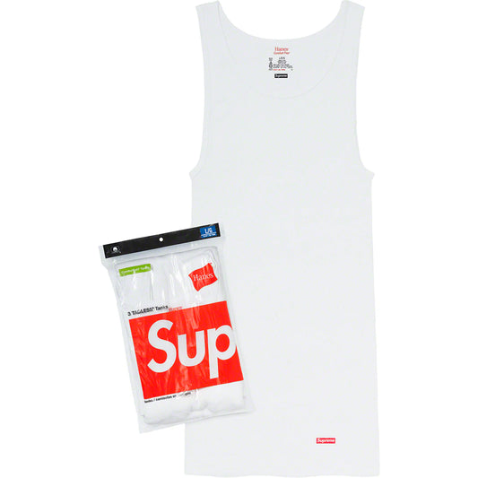 SUPREME HANES TAGLESS TANK TOPS WHITE 3 PACK (S)