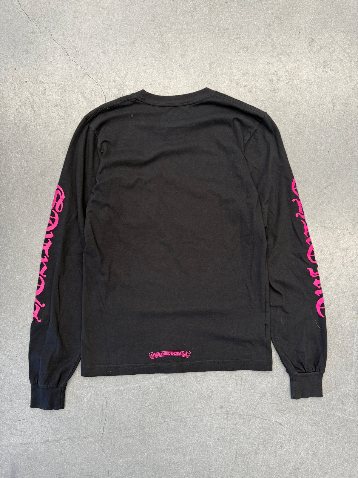 CHROME HEARTS COLLAR PRINT LONG SLEEVE TEE - BLACK/PINK
