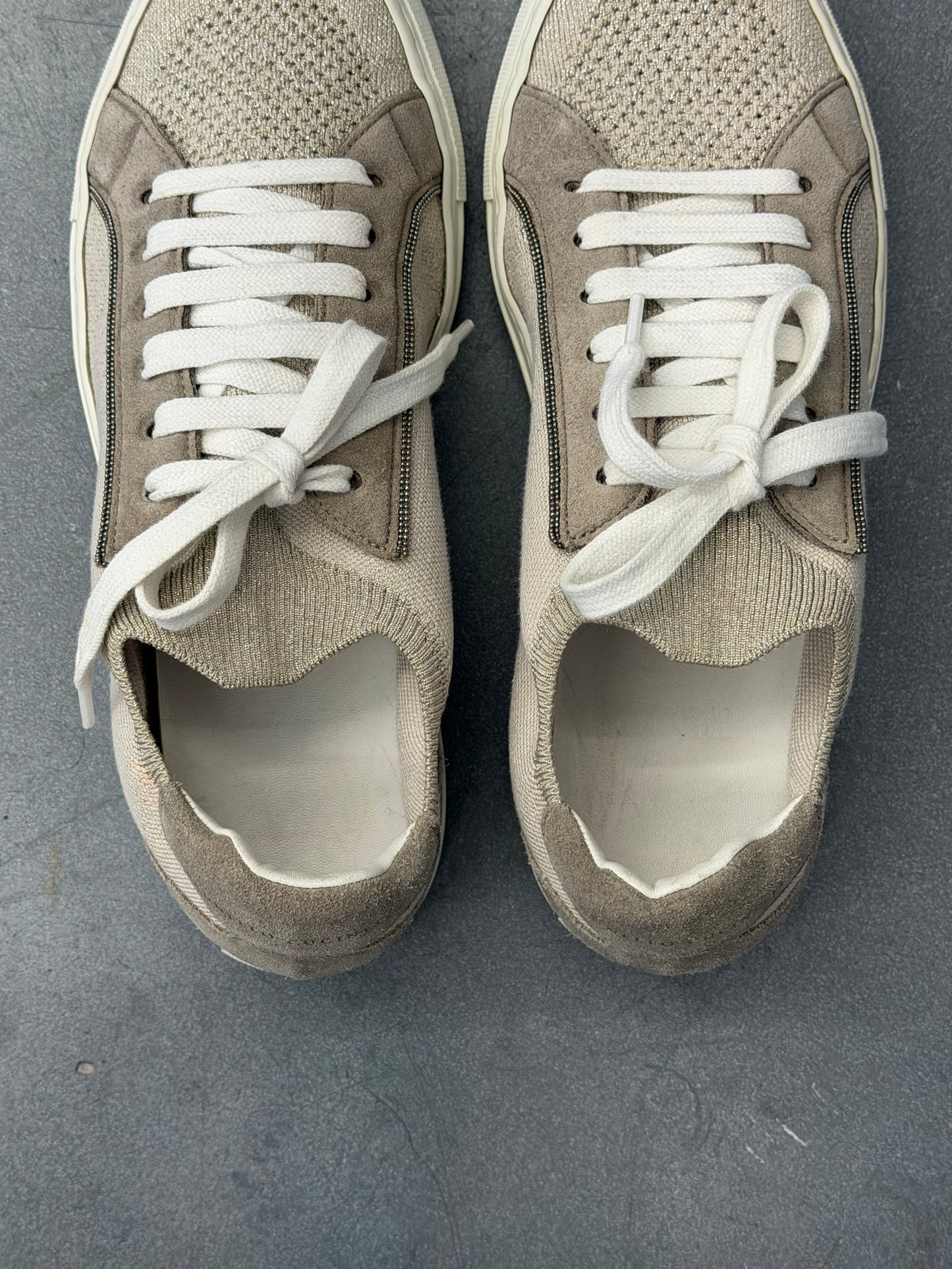 BRUNELLO CUCINELLI SIZE 40 COTTON KNIT SNEAKERS (W/O BOX)