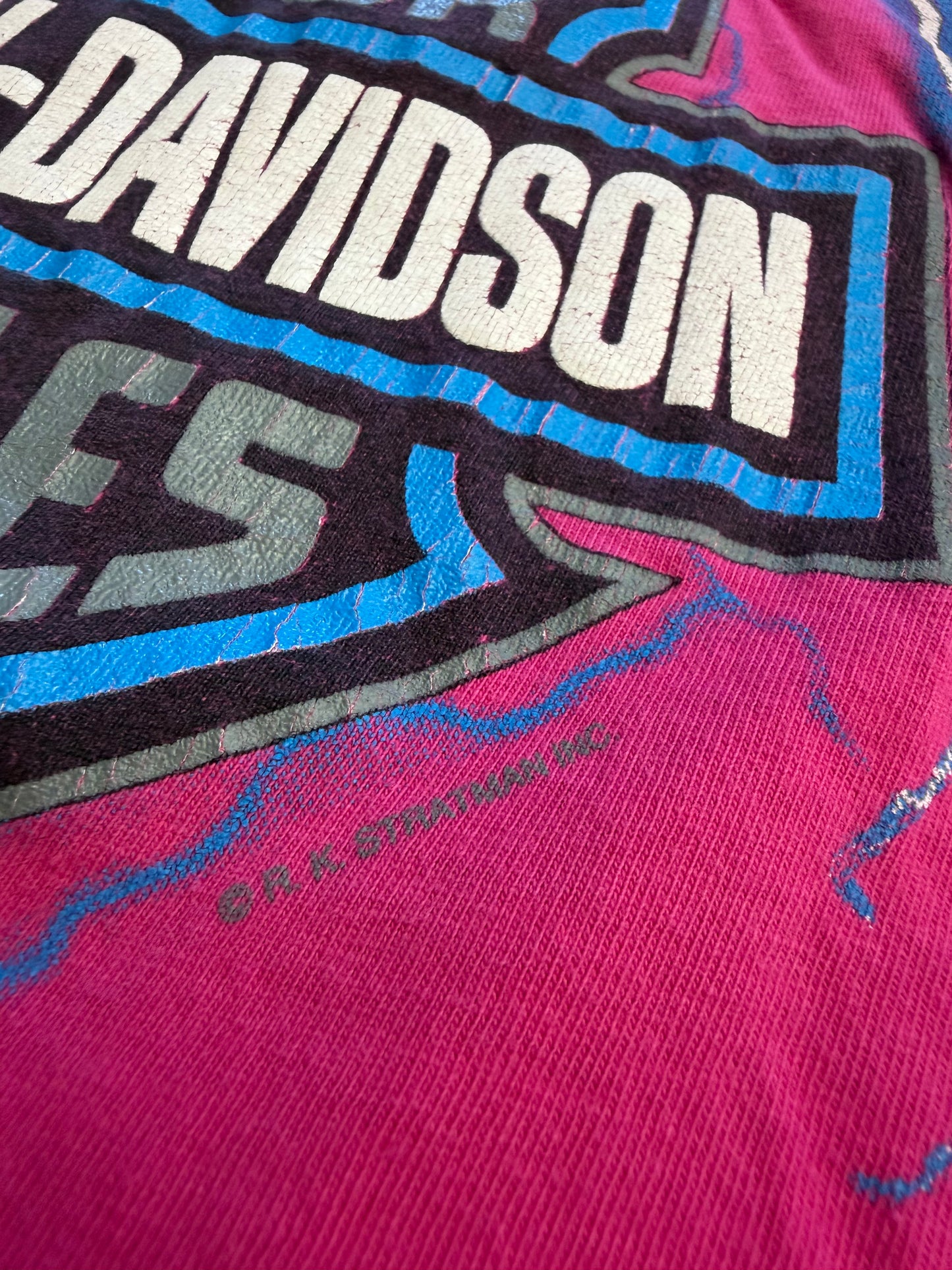 1988 HARLEY DAVIDSON GREENSBORO, N.C. LIGHTNING TEE (HANES BEEFY HARLEY TAG)