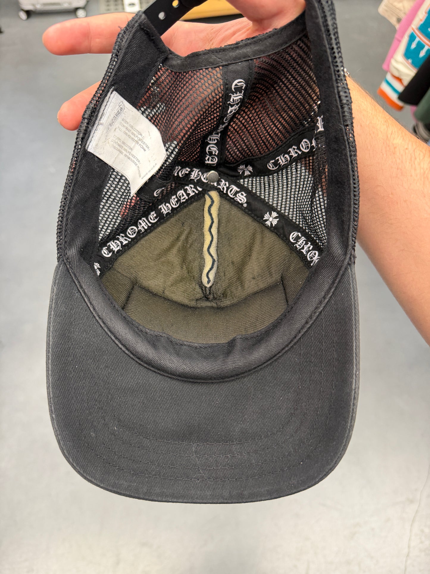 CHROME HEARTS ST. BARTH CH TRUCKER HAT - BLACK/BLACK
