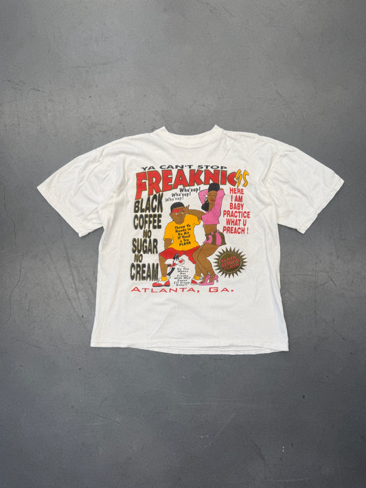 1995 FREAKNIC "YA CAN'T STOP" BLACK COLLEGE UNITY WEEKEND APRIL 21-23 TEE (CUT TAG)