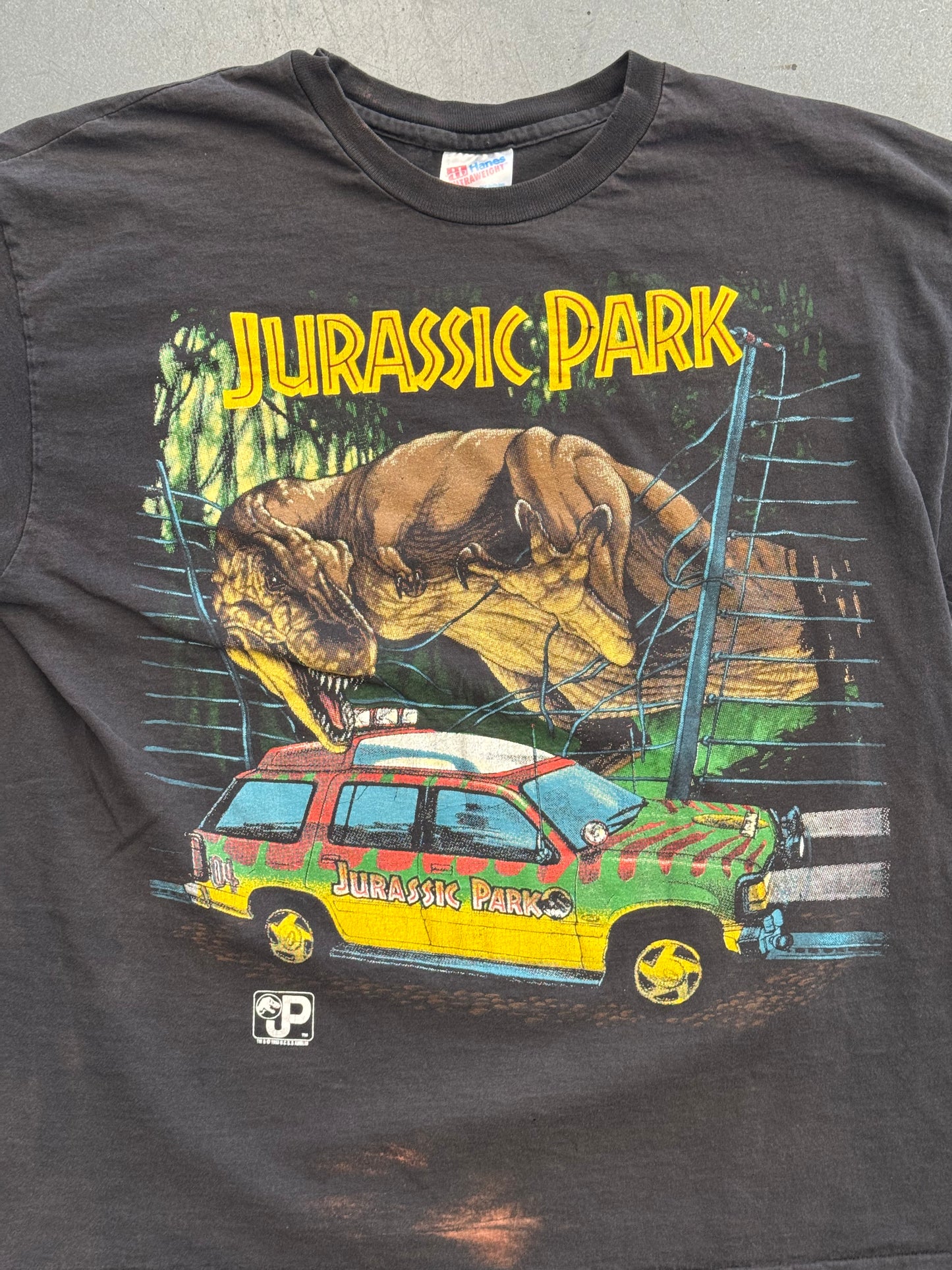 1993 JURASIC PARK T-REX CAR TEE (HANES HEAVYWEIGHT TAG)