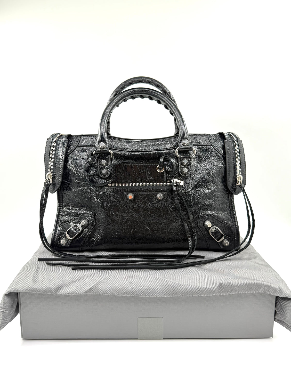 BALENCIAGA LE CITY SMALL LEATHER SHOULDER BAG