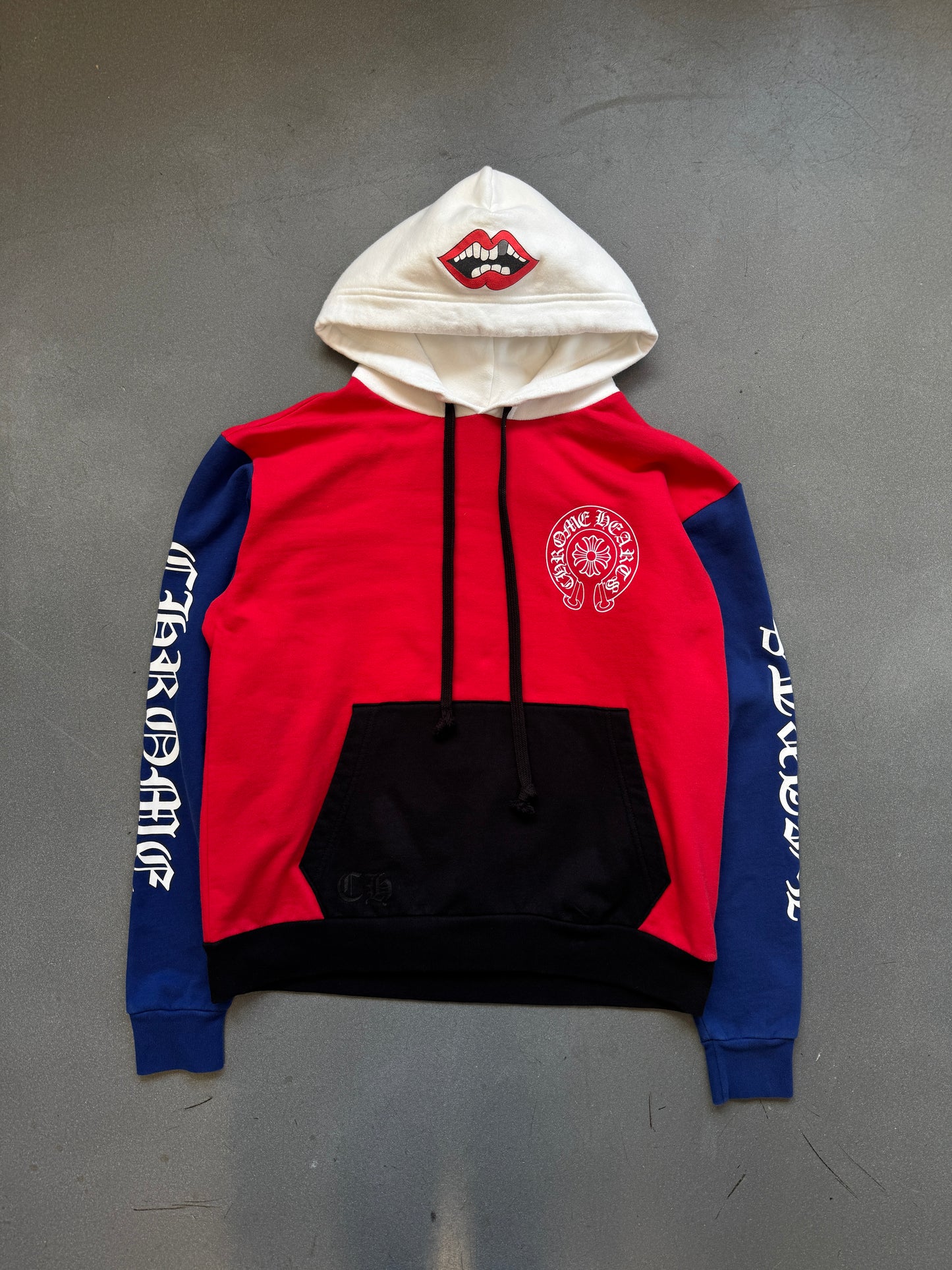 CHROME HEARTS MATTY BOY COLOR-BLOCK CHOMPER HOODIE (XS)