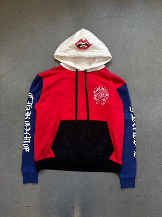 CHROME HEARTS MATTY BOY COLOR-BLOCK CHOMPER HOODIE (XS)