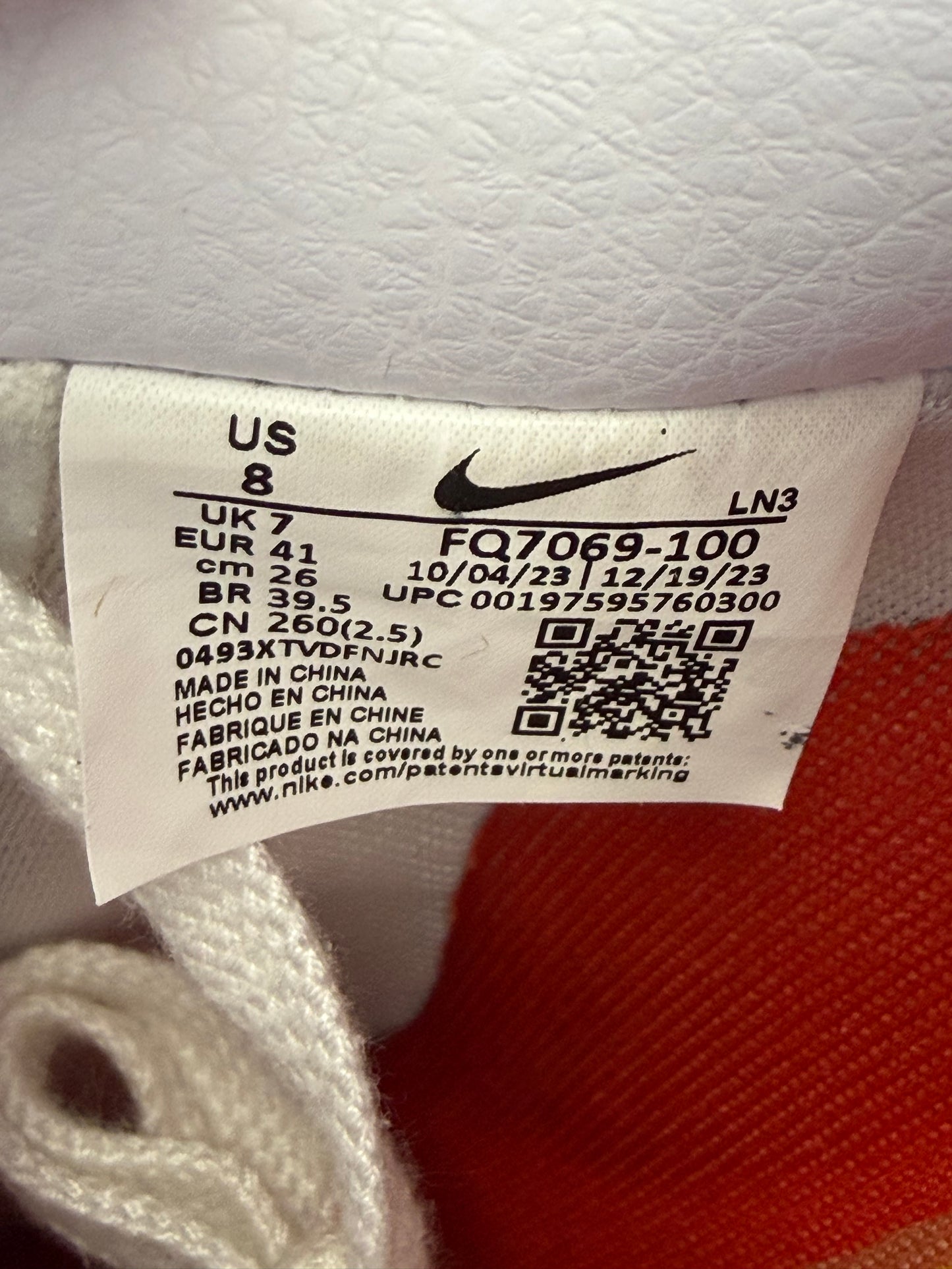 SIZE 8 2023 NIKE X CACTUS PLANT FLEA MARKET WHITE AIR FORCE 1
