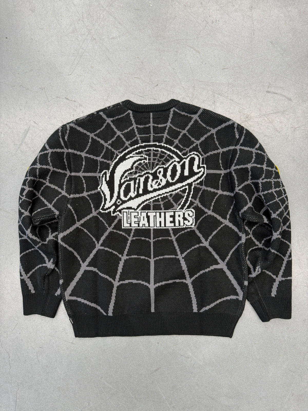 SS26 SUPREME VANSON LEATHERS SPIDER-MAN SWEATER - BLACK