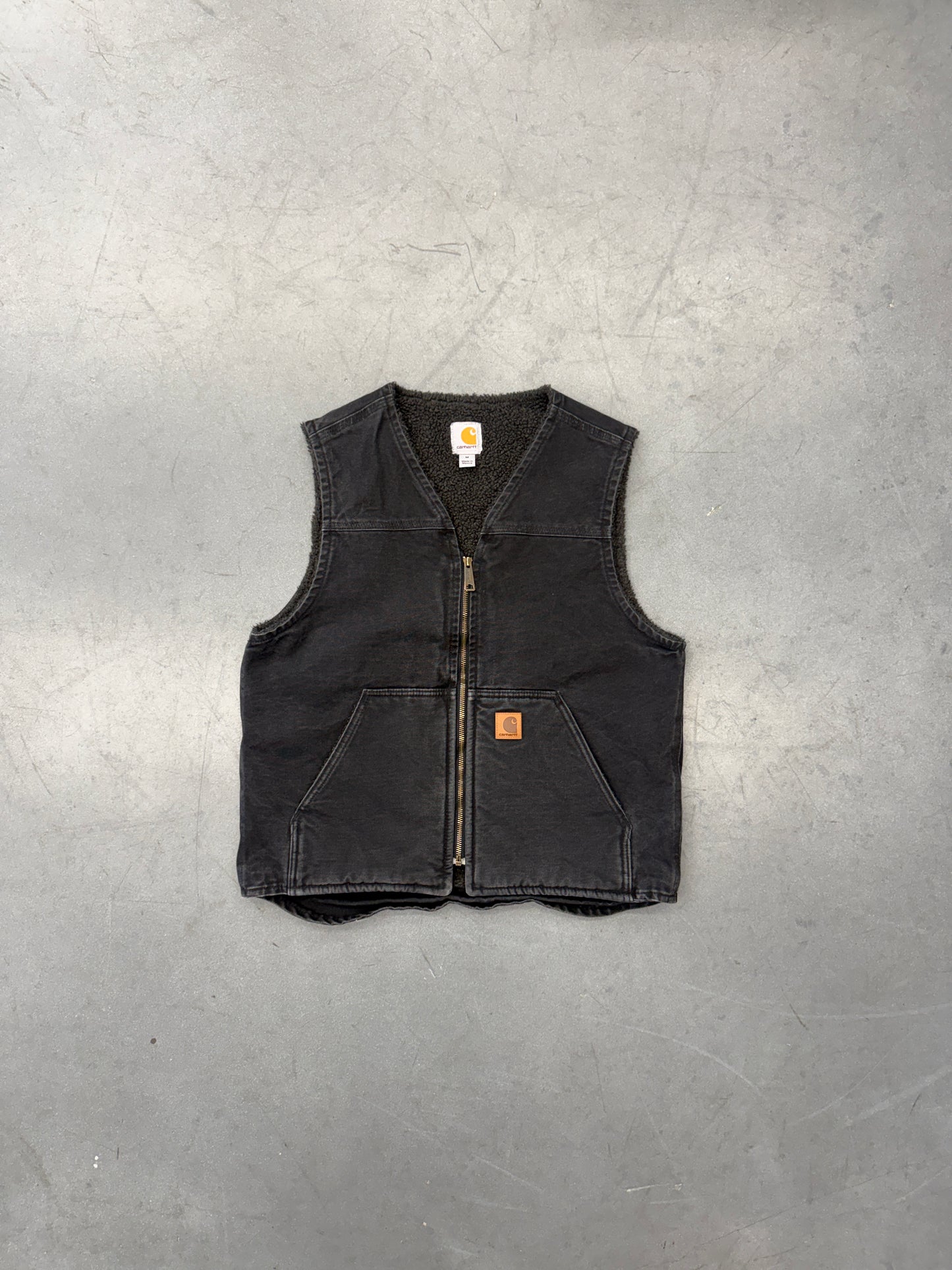 2000'S CARHARTT SHERPA LINED CANVAS VEST (V26BLK)
