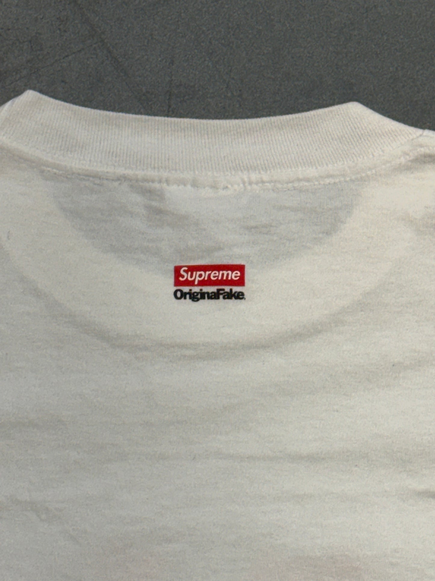 SS11 SUPREME X KAWS X ORIGINALFAKE BUBBLE LOGO TEE - WHITE