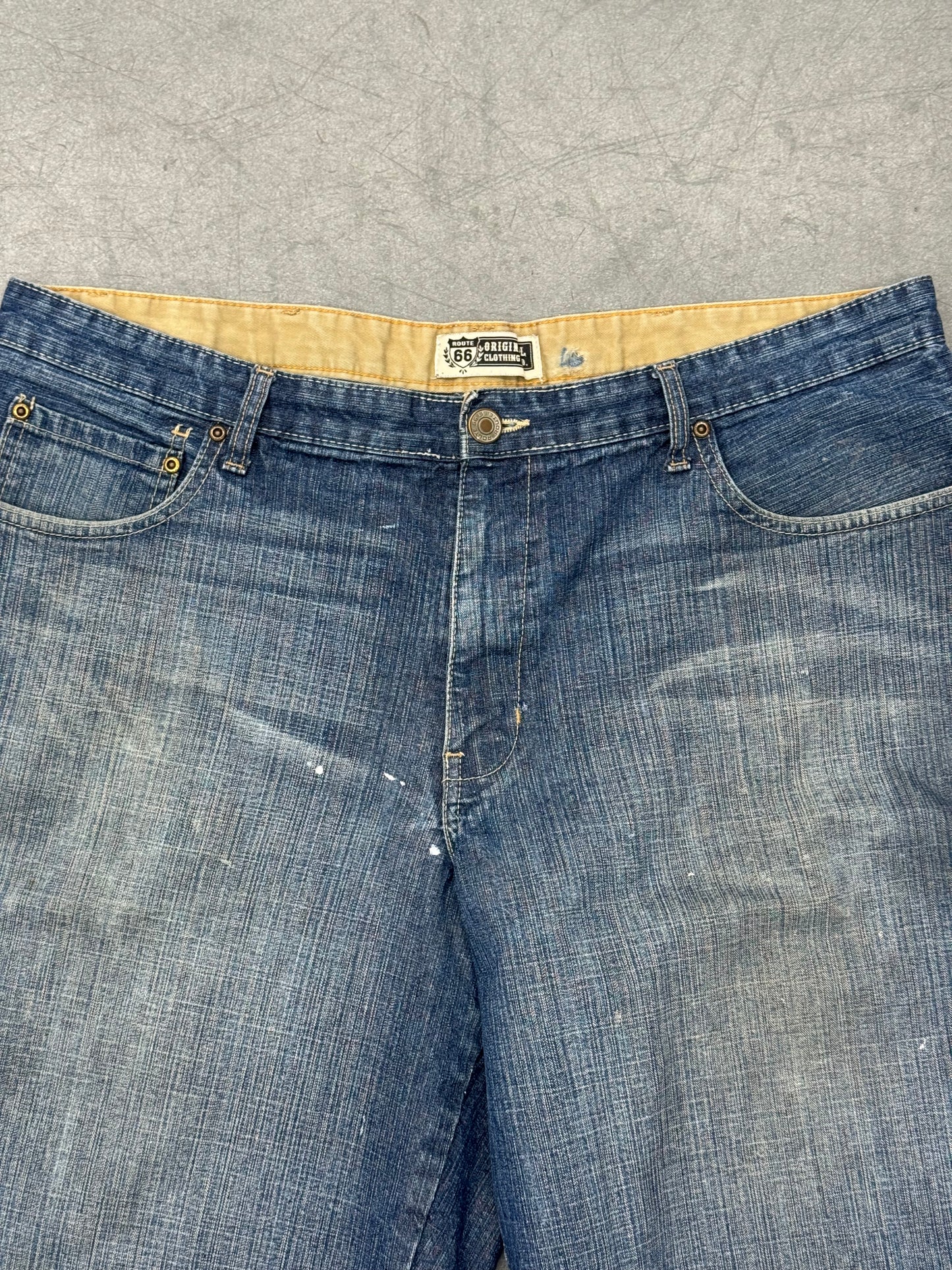 ROUTE 66 ORIGINAL CLOTHING PAINTER JEAN SHORTS