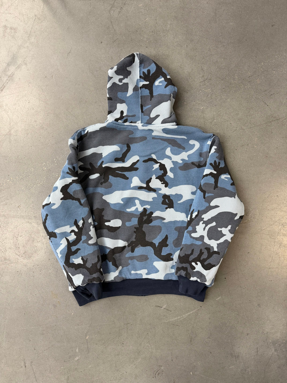 FW25 SUPREME REVERSIBLE WORK ZIP UP HOODED SWEATSHIRT - NAVY
