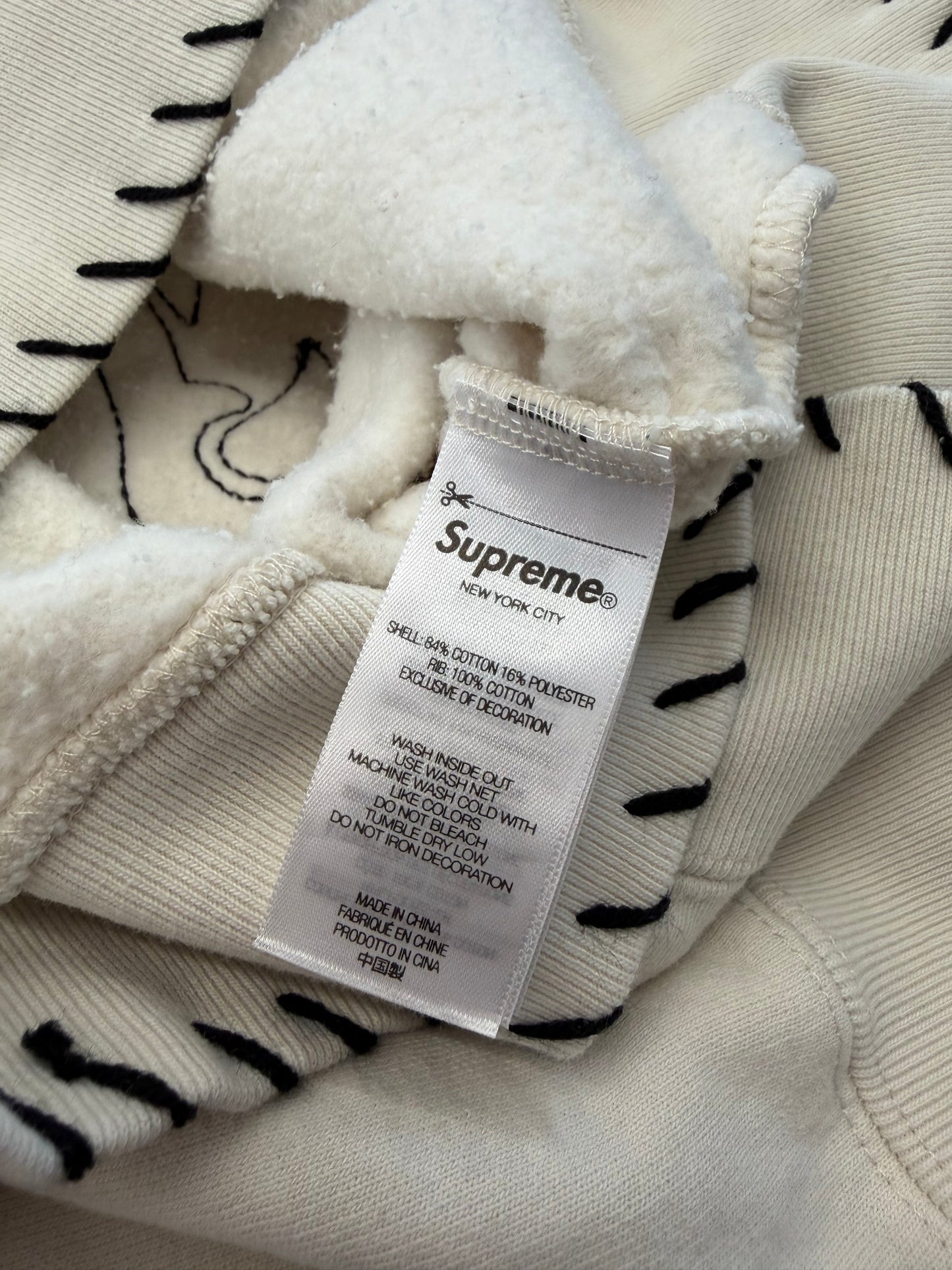 FW25 SUPREME X Y'S BY YOHJI YAMAMOTO ZIP UP HOODED SWEATSHIRT - WHITE (M)