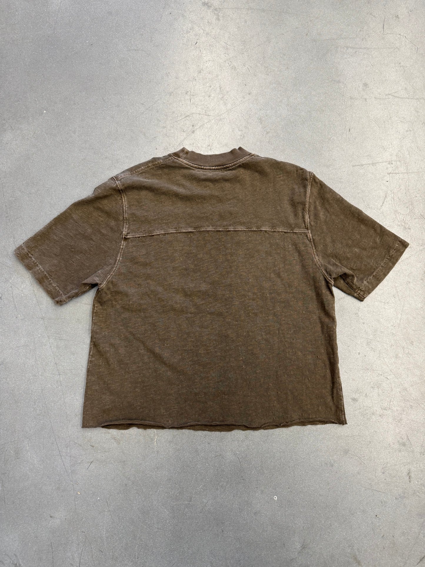 YEEZY SEASON 3 CROPPED COLLEGE SLUB KNIT TEE - GREEN (S)