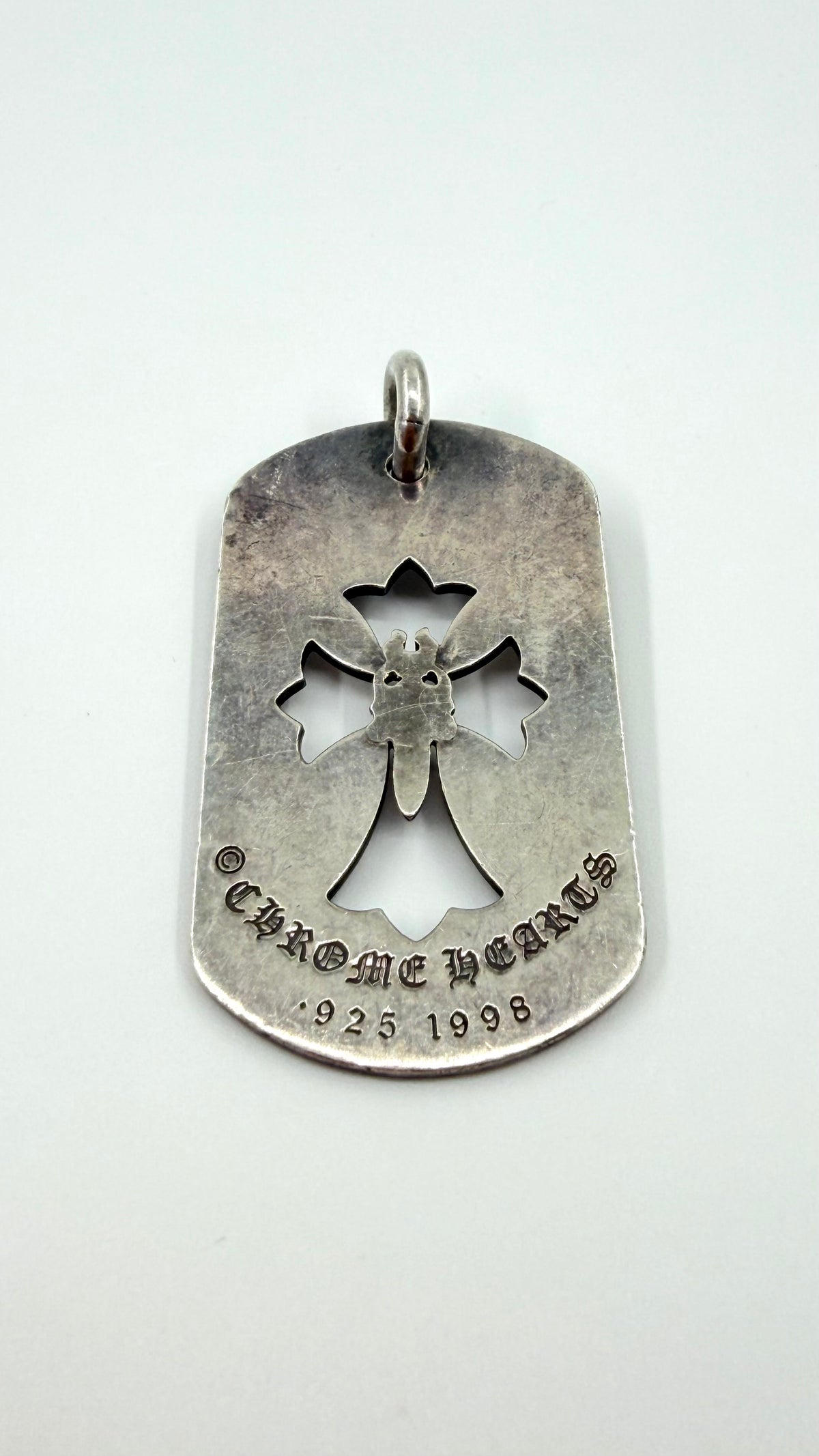 CHROME HEARTS DAGGER CROSS DOG TAG SILVER PENDANT