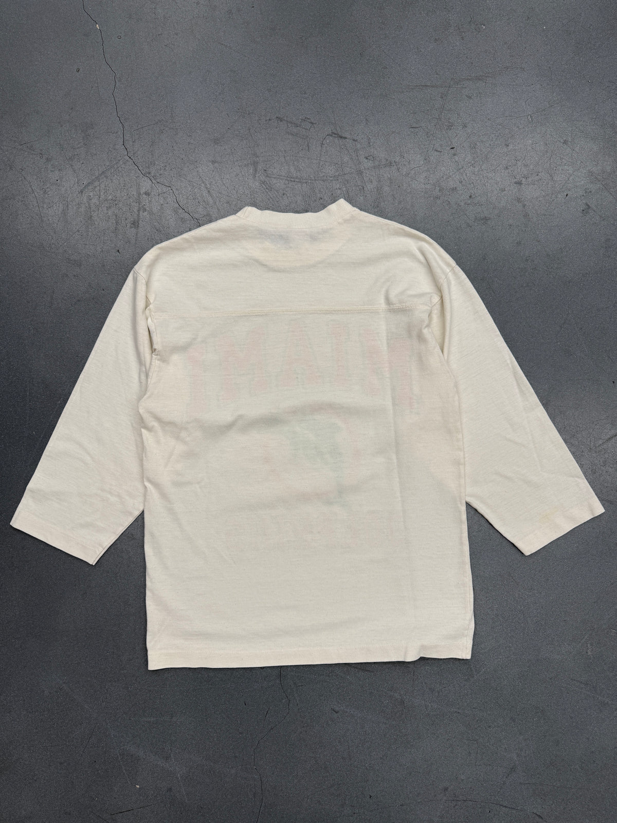 80S MIAMI DOLPHINS RAGLAN LONG SLEEVE (FADED LOGO 7 TAG)
