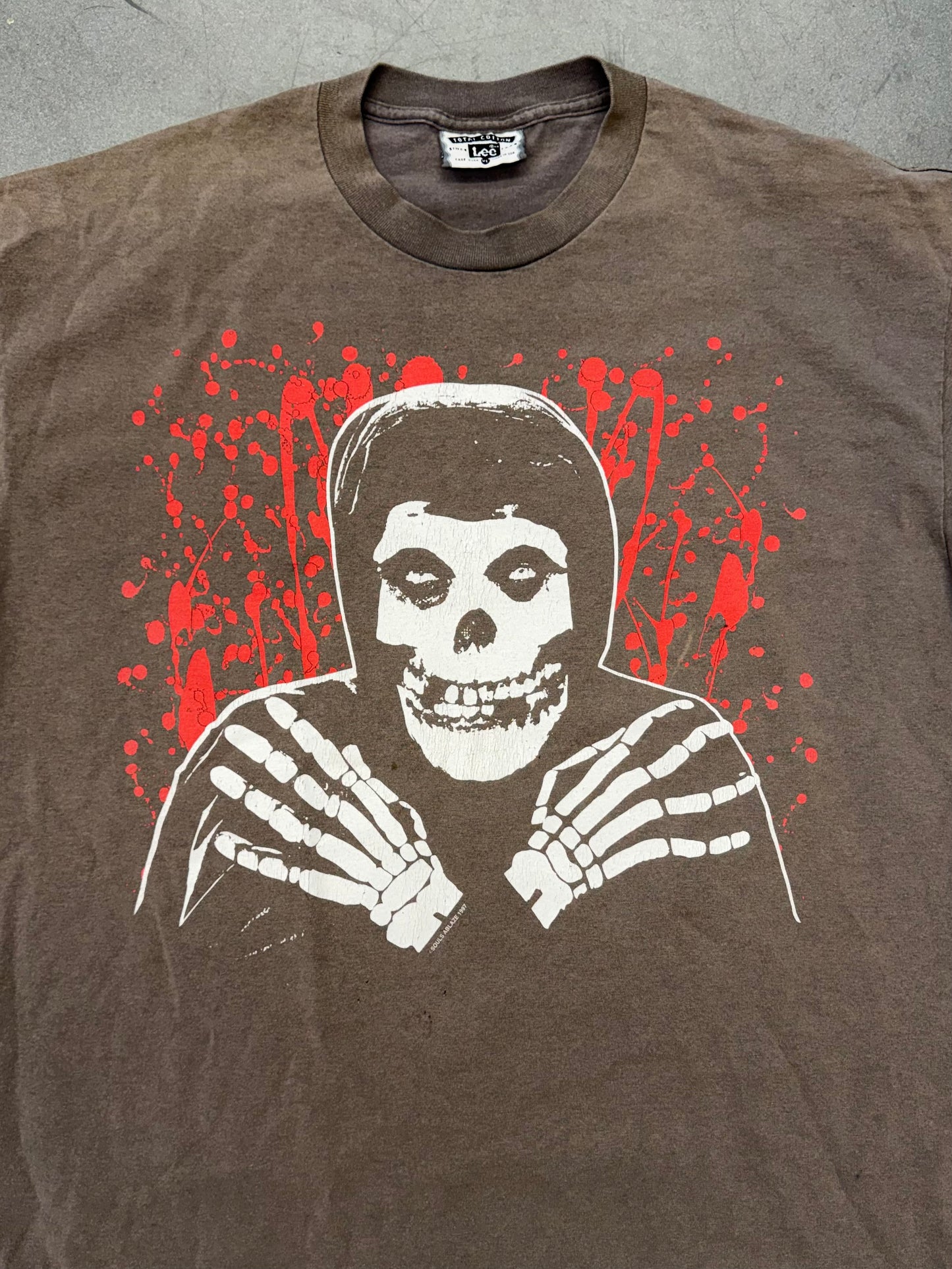 1997 MISFITS SOULS ABLAZE BLOOD FADED TEE (LEE TAG)