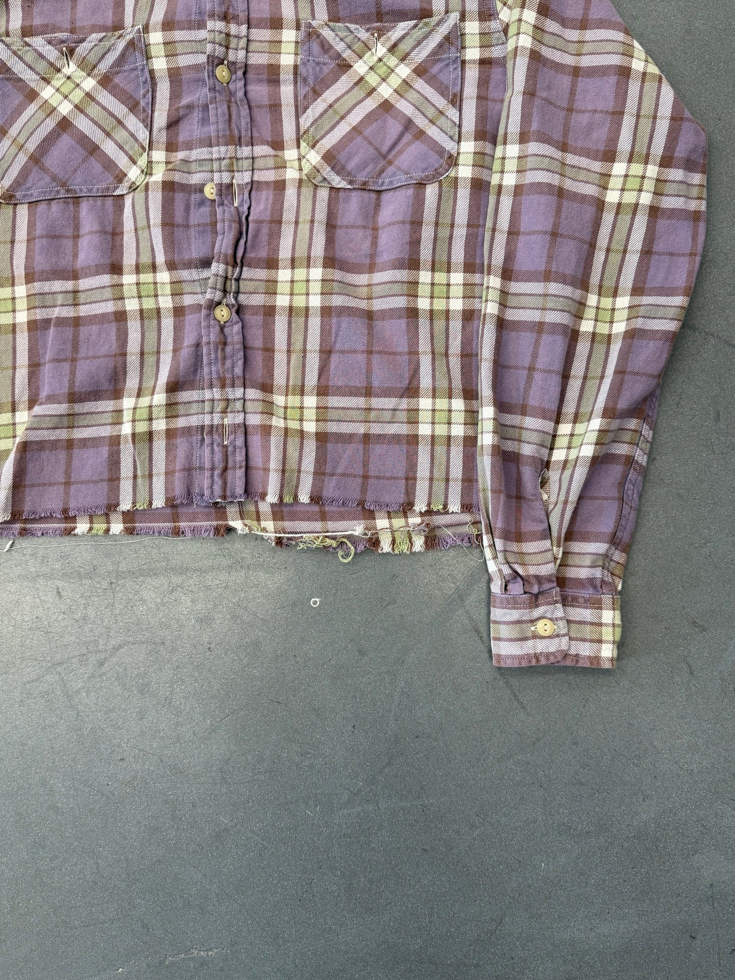 VINTAGE DENIM & SUPPLY RALPH LAUREN FLANNEL CROPPED SHIRT