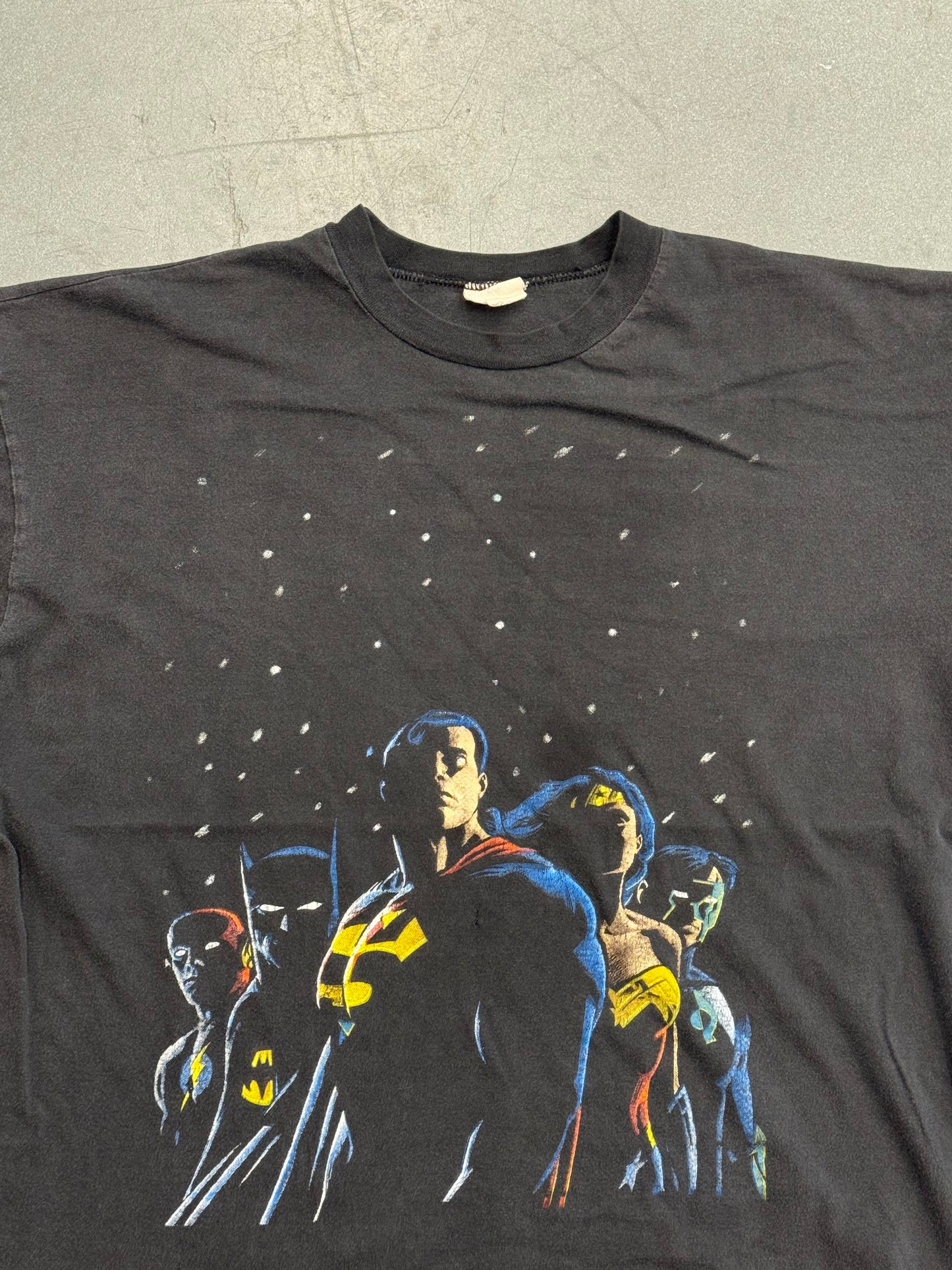 VINTAGE JLA JUSTICE LEAGUE DC COMICS TEE (FADED TAG)