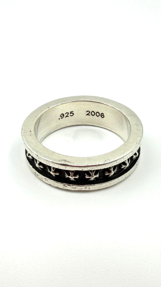 CHROME HEARTS BEARING MINI PLUS SILVER RING (14.5 GRAMS) (PRE-OWNED)