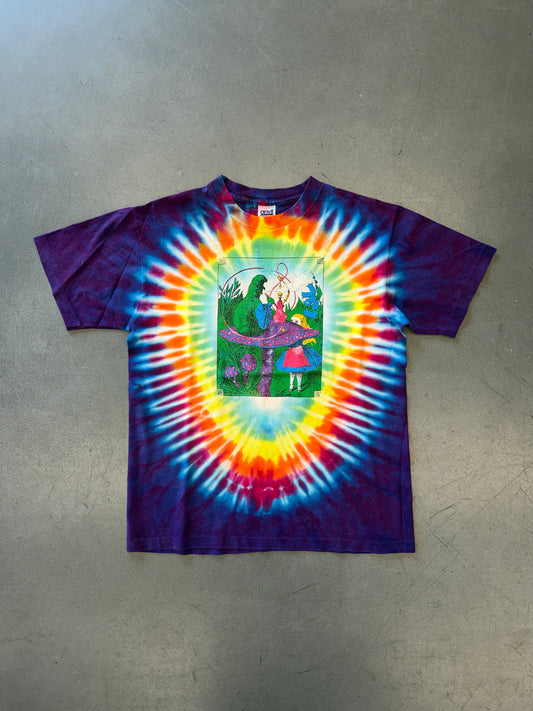 90'S ALICE IN WONDERLAND TIE-DYE TEE (ANVIL TAG)