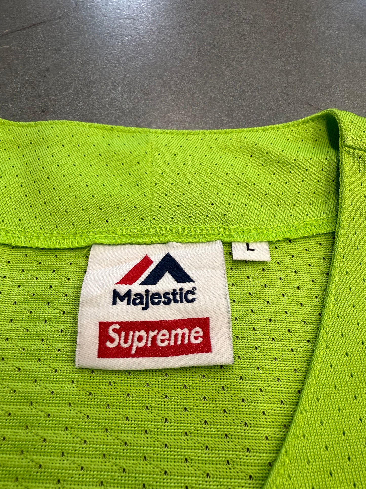 SS15 SUPREME YANKEES BASEBALL JERSEY LIME
