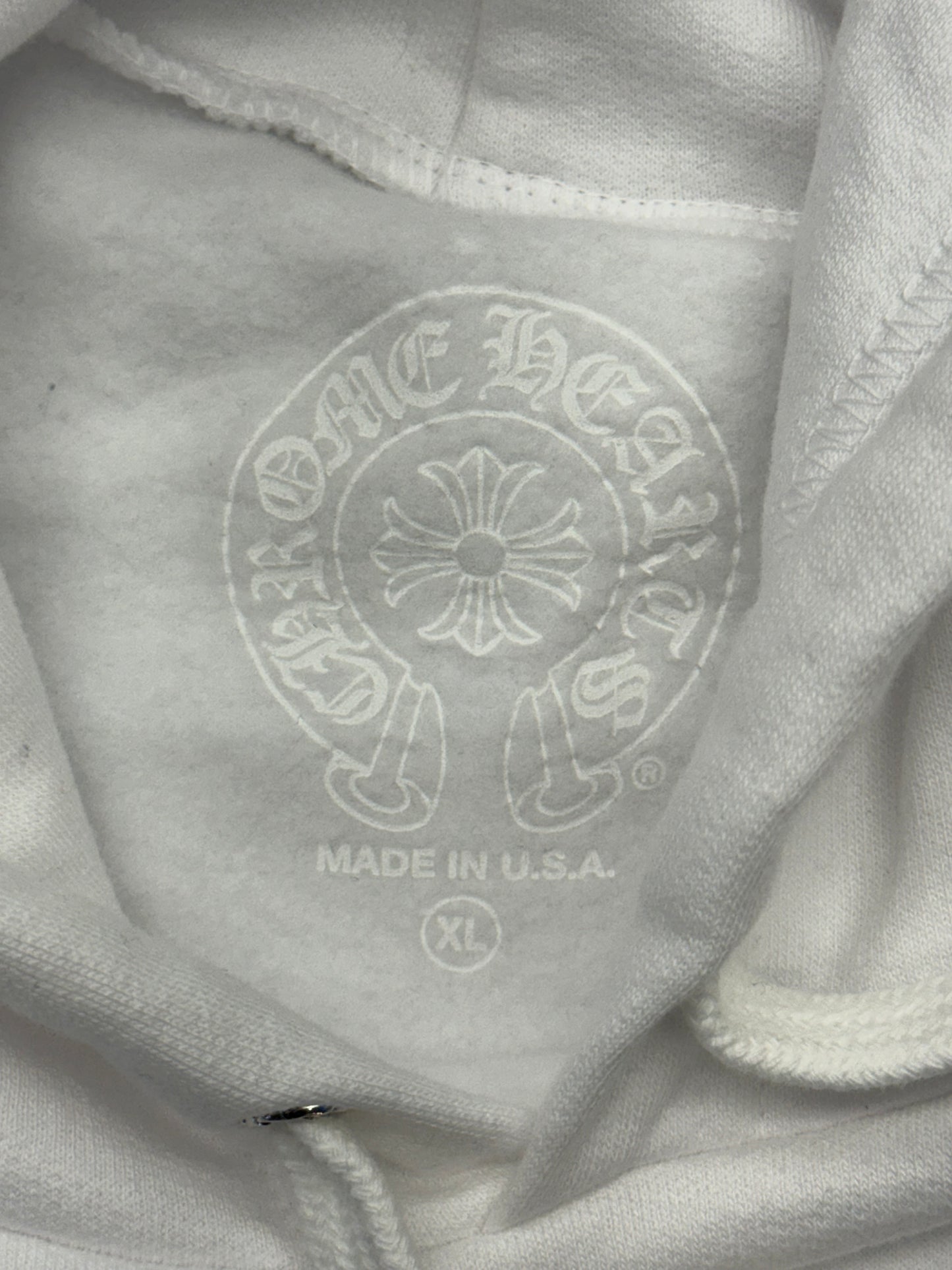 CHROME HEARTS VERTICAL LOGO HOODIE - WHITE