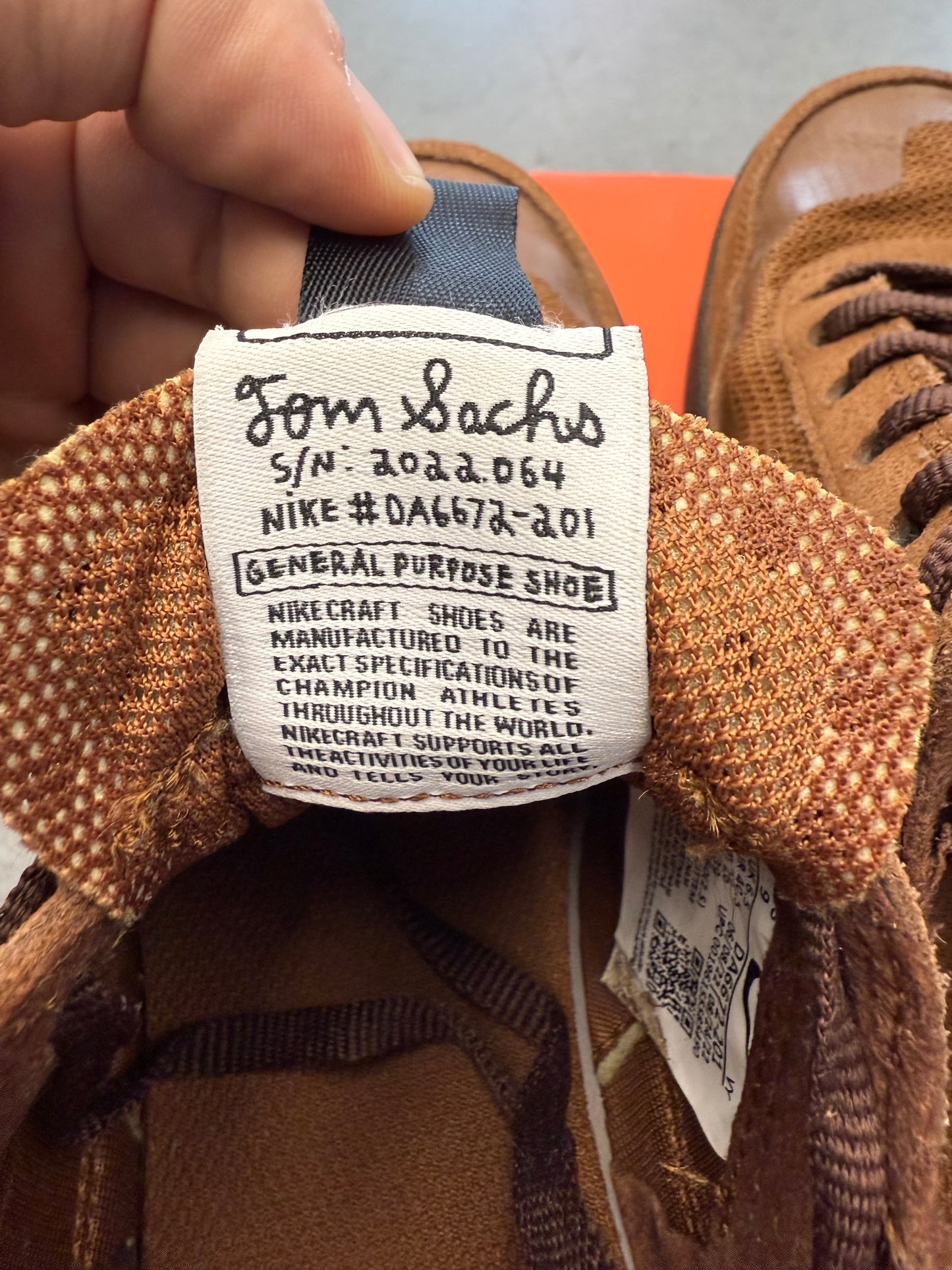 2023 SIZE 7.5 NIKECRAFT GENERAL PURPOSE SHOE TOM SACHS - FIELD BROWN (PRE-OWNED WITH BOX)