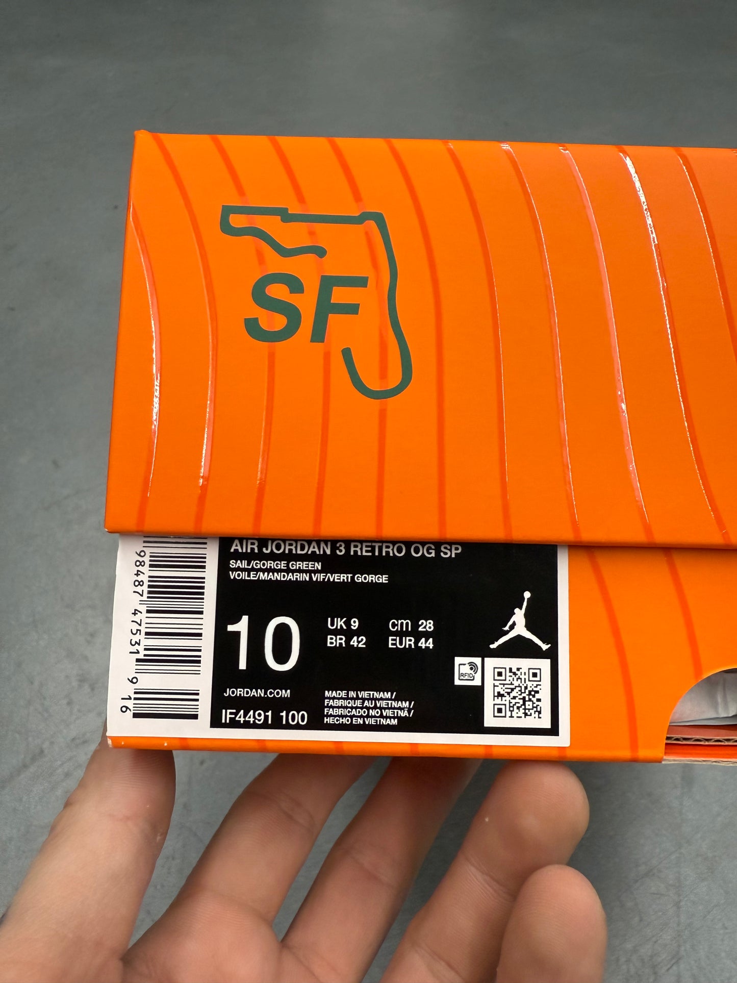 2025 SIZE 10 JORDAN 3 RETRO SP SOLEFLY MIAMI ART BASEL EXCLUSIVE (NEW WITH BOX)