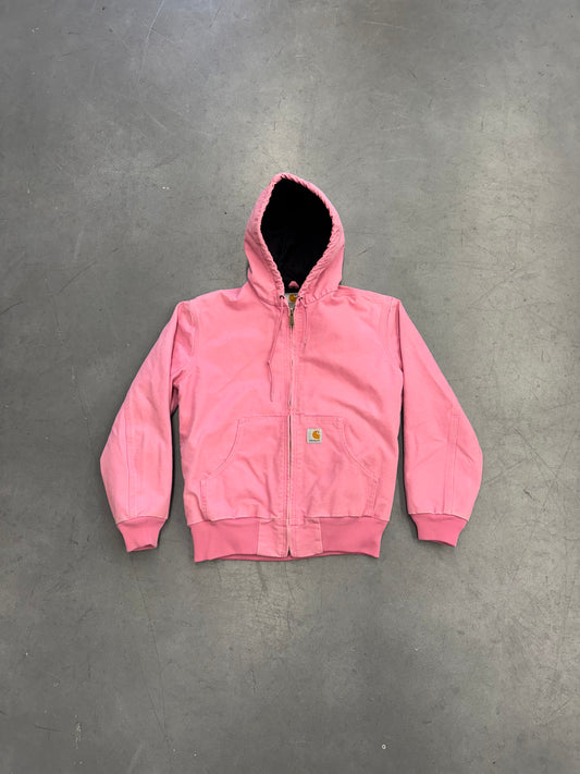 VINTAGE CARHARTT FOR WOMEN PINK ZIP-UP CANVAS JACKET